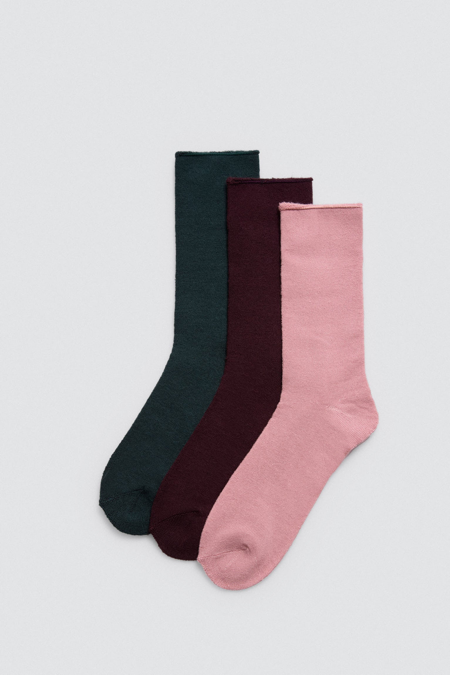 Pack of 3 thermal socks without cuffs in different colors