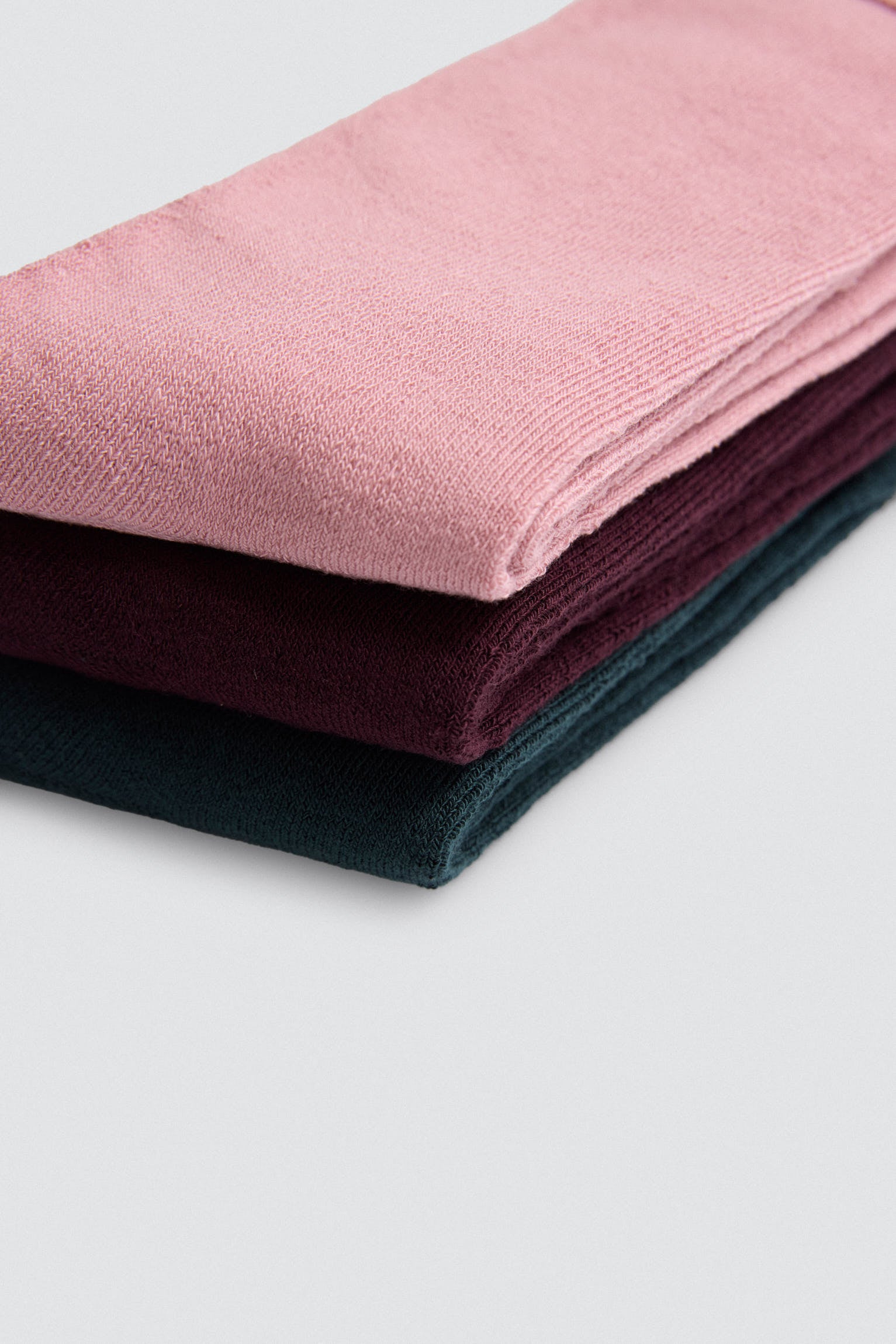 Pack of 3 thermal socks without cuffs in different colors