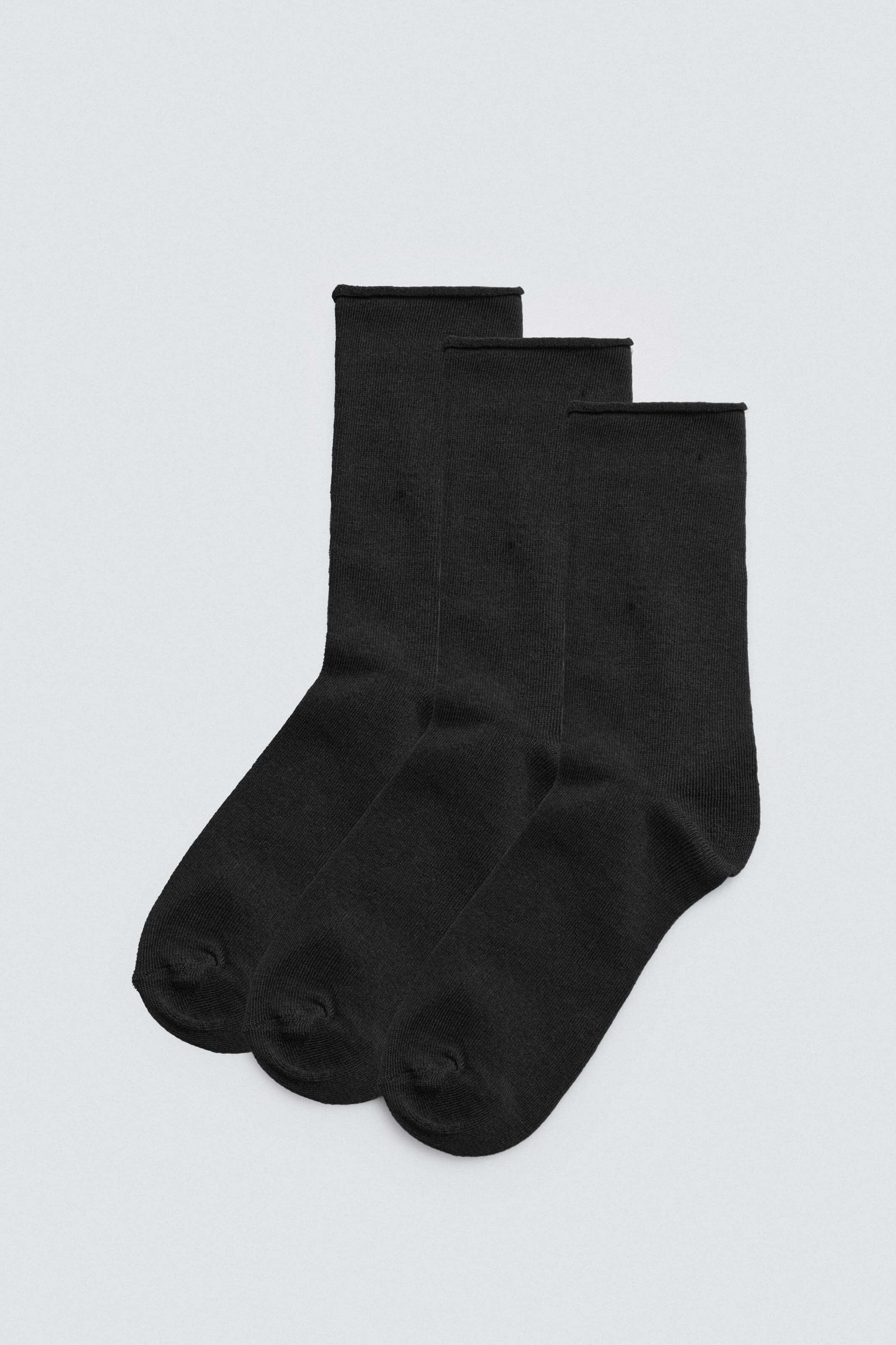 Pack of 3 warm bamboo socks without black cuffs