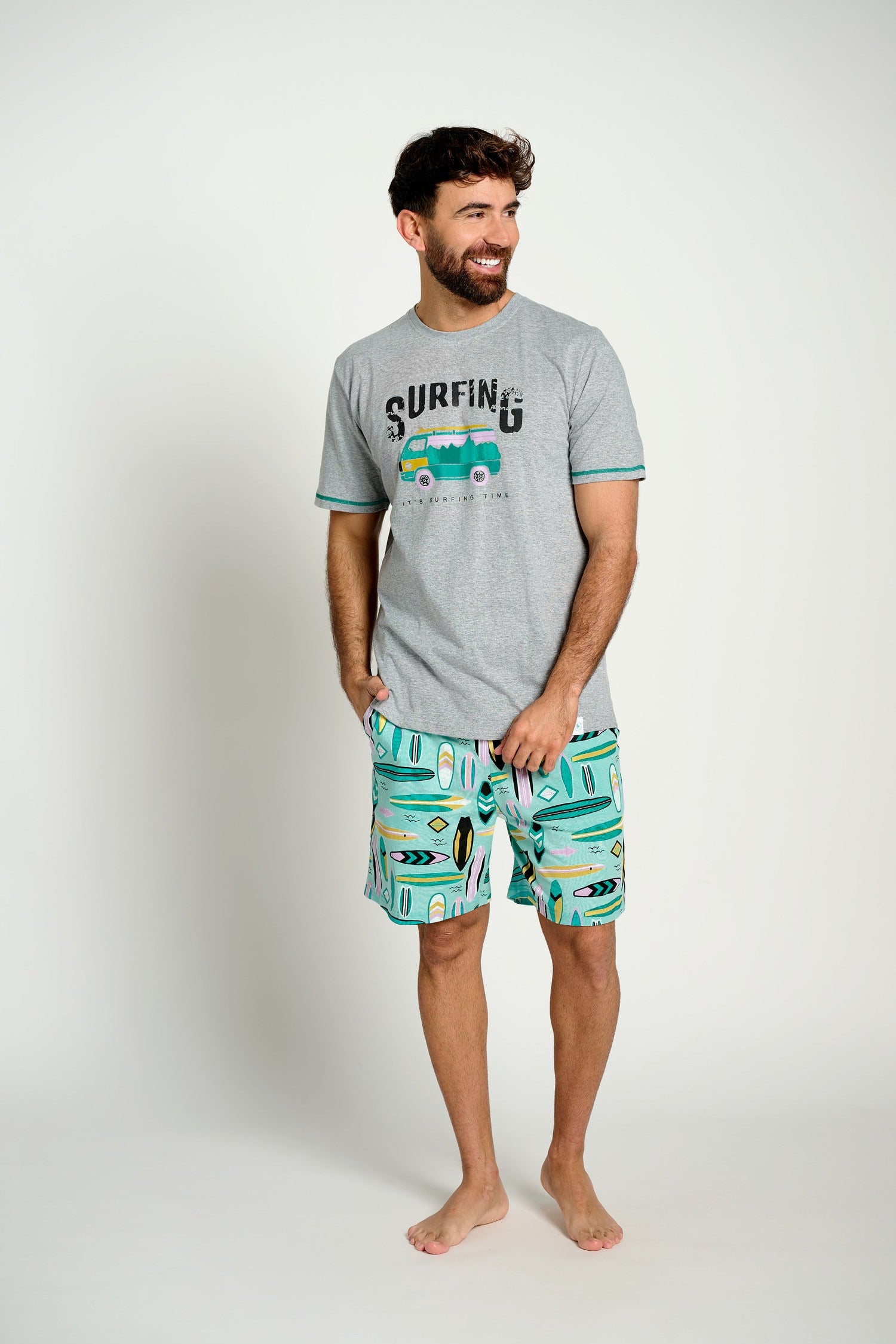 Men's Short Cotton Surfer Pyjamas | MUYDEMI