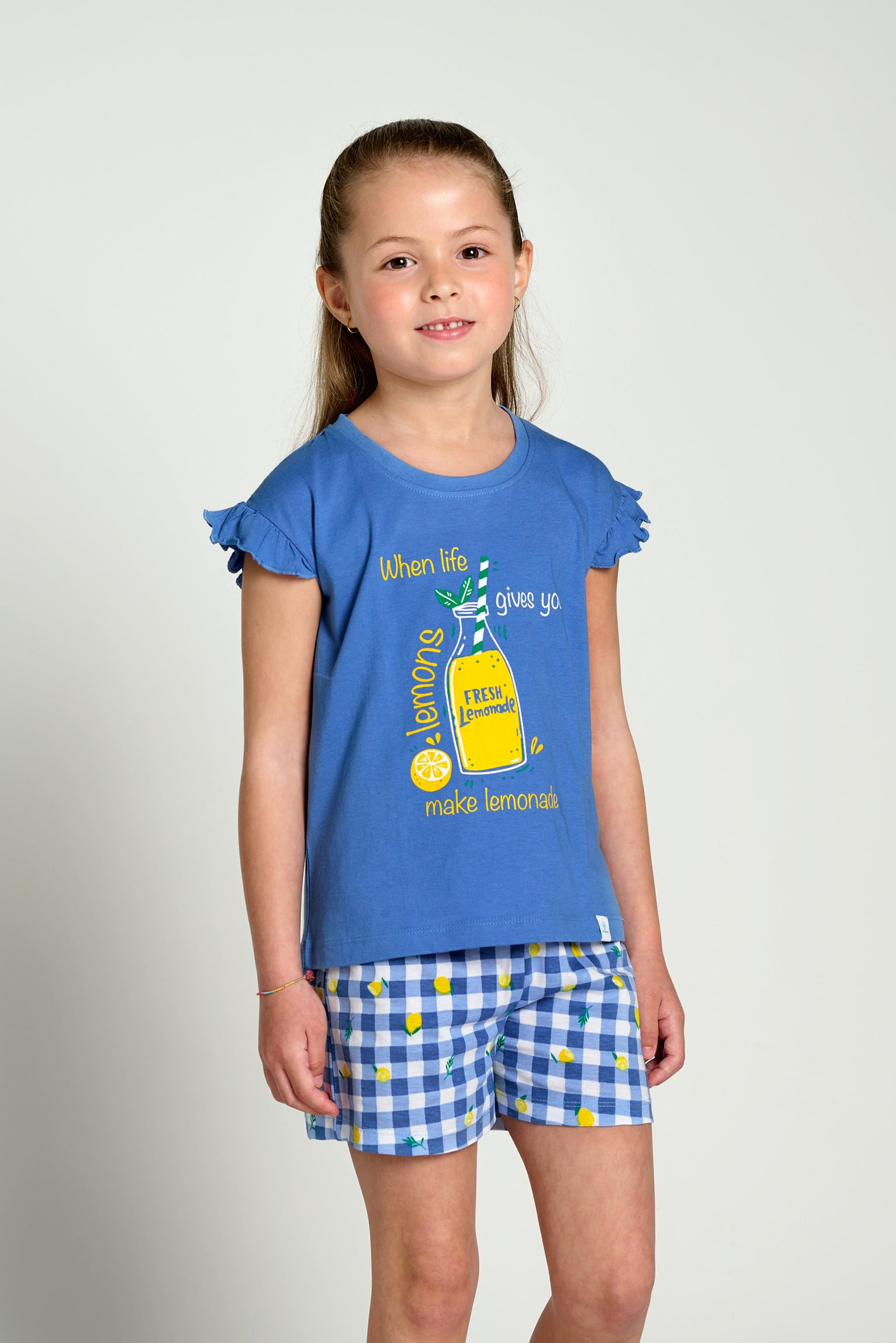 Lemonade short-sleeved cotton children's pajamas | MUYDEMI