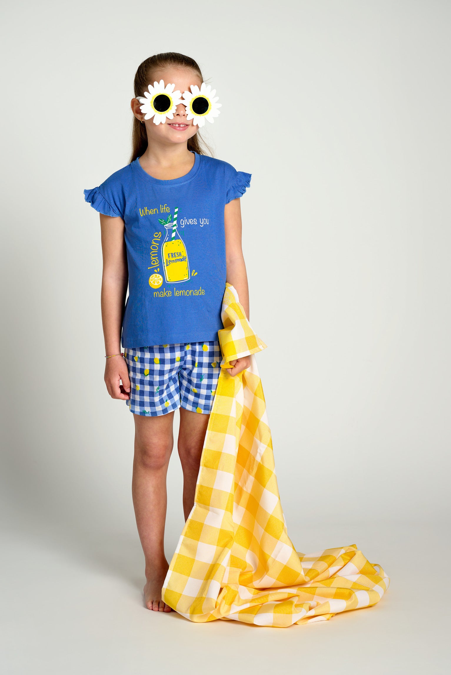Lemonade short-sleeved cotton children's pajamas | MUYDEMI