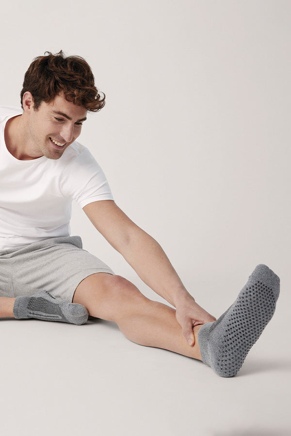 Gray yoga and pilates socks