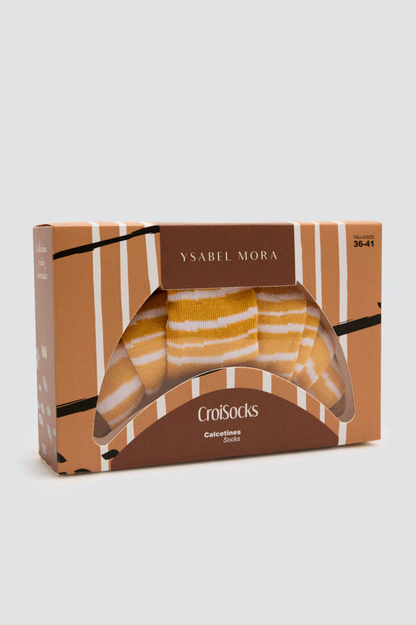 Croissant striped socks gift pack