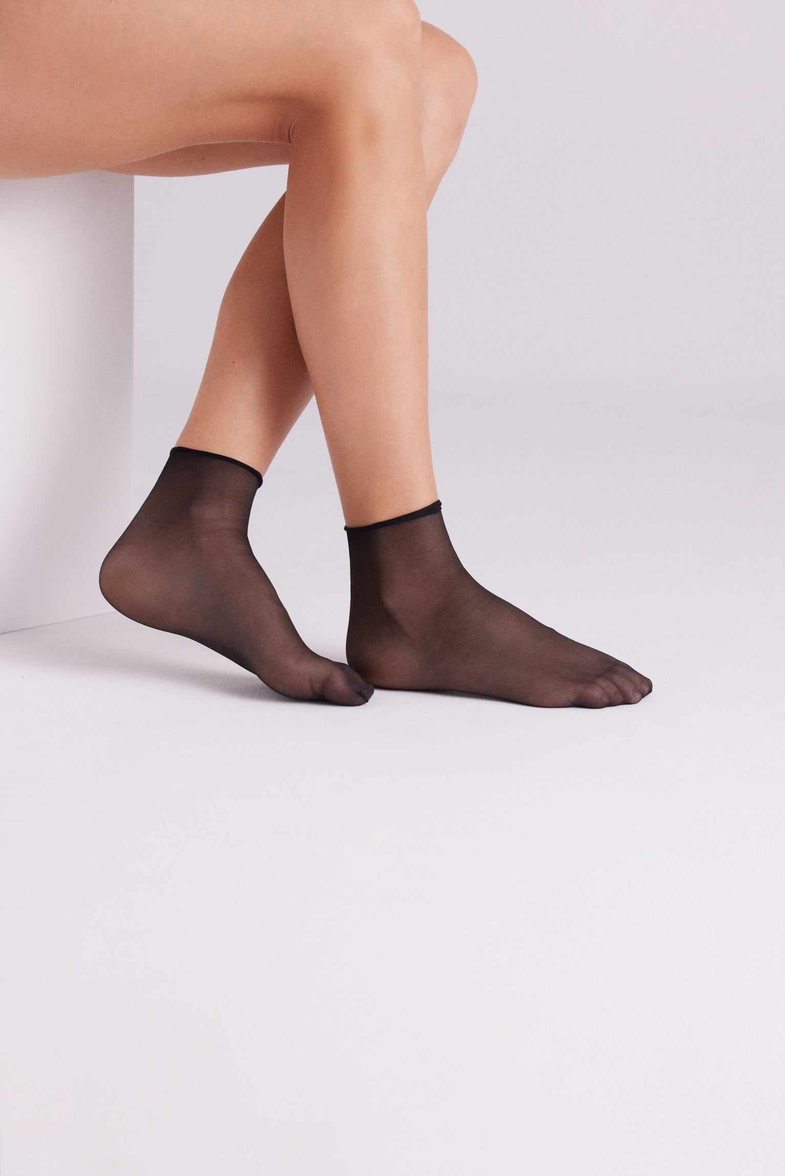 18123 3 calcetin tobillero 10 den - Negro