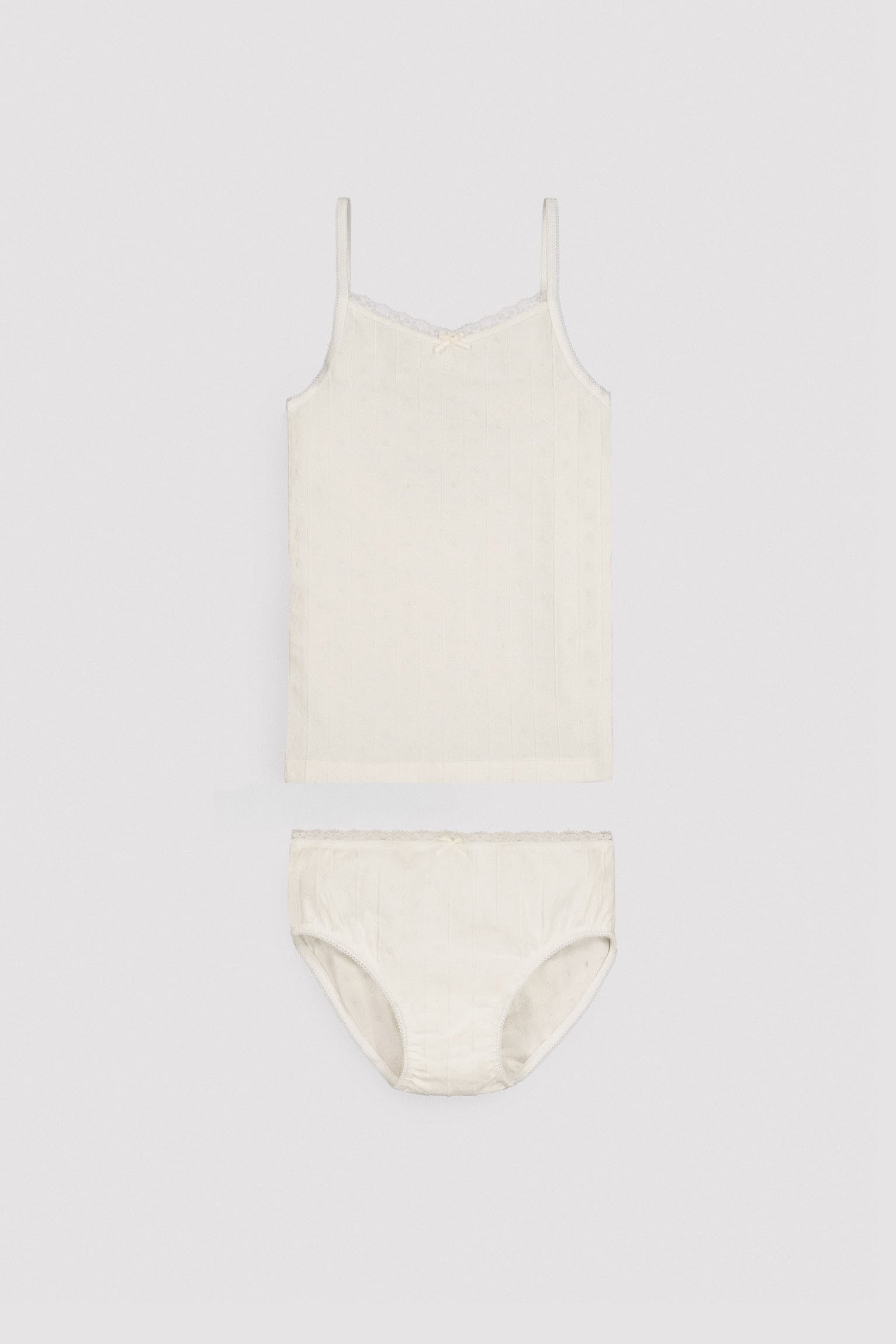Conjunto infantil interior camiseta y braga marfil - Ysabel Mora