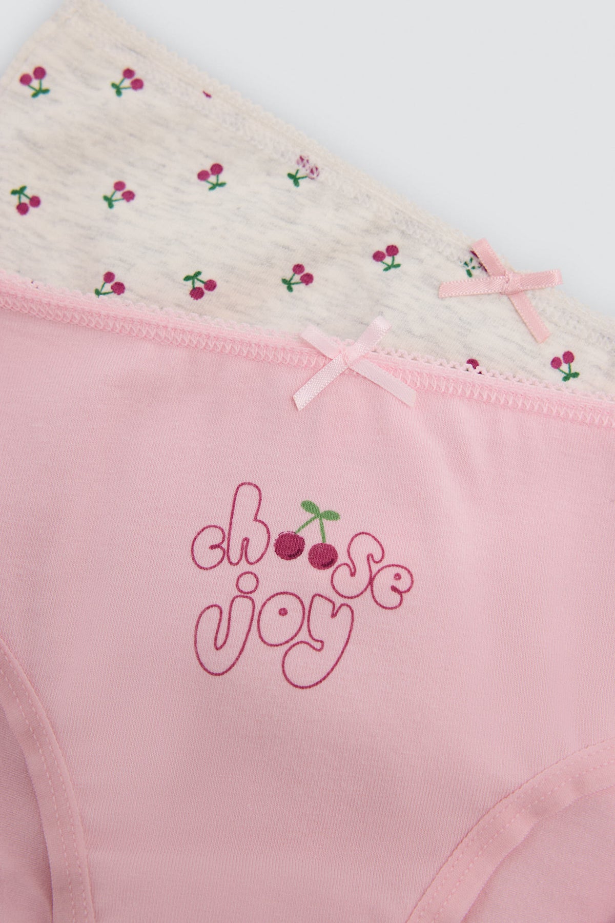 Pack de 2 braguitas de niña algodón estampado cerezas - Ysabel Mora