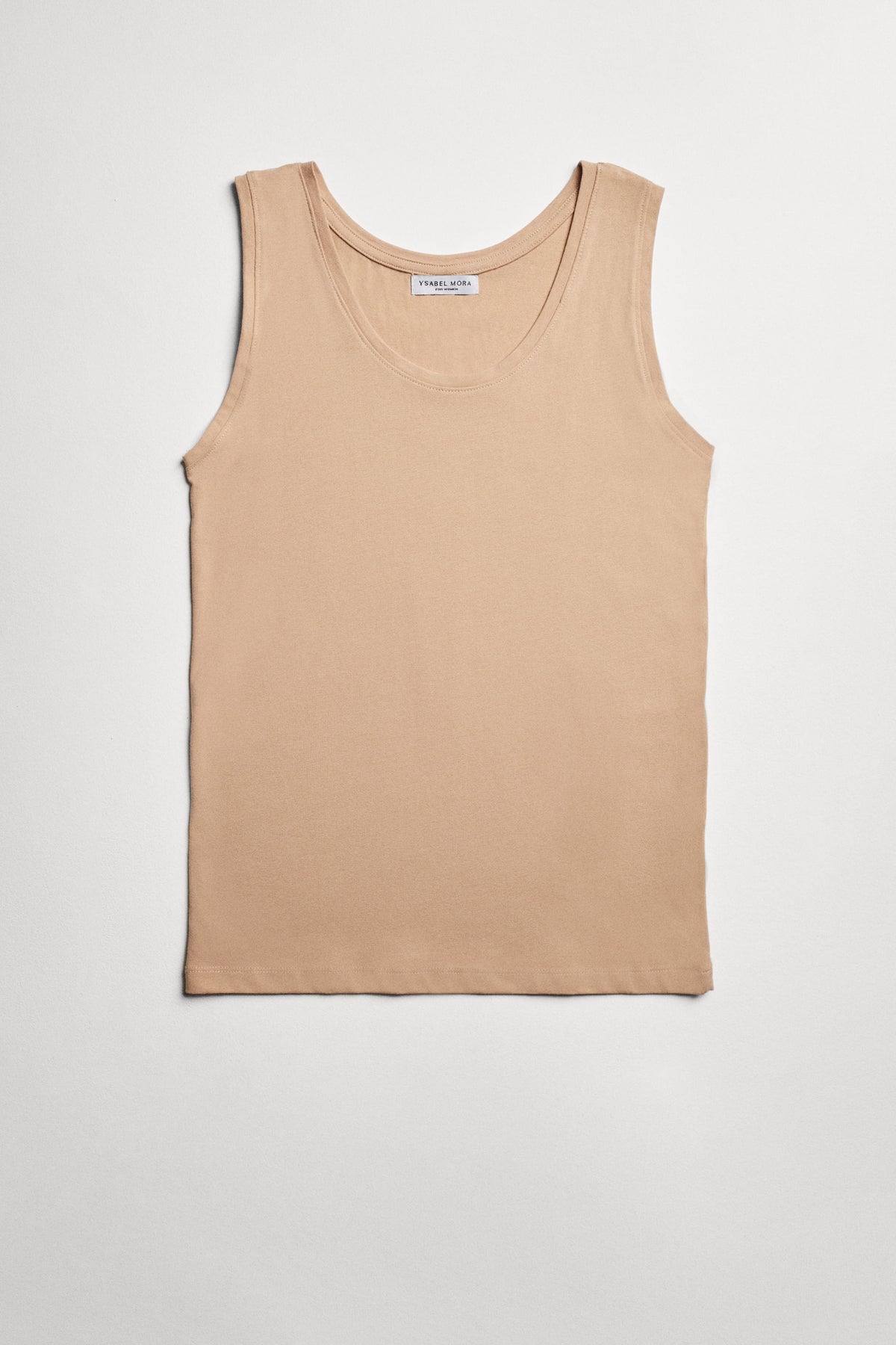 Nude cotton wide strap t-shirt