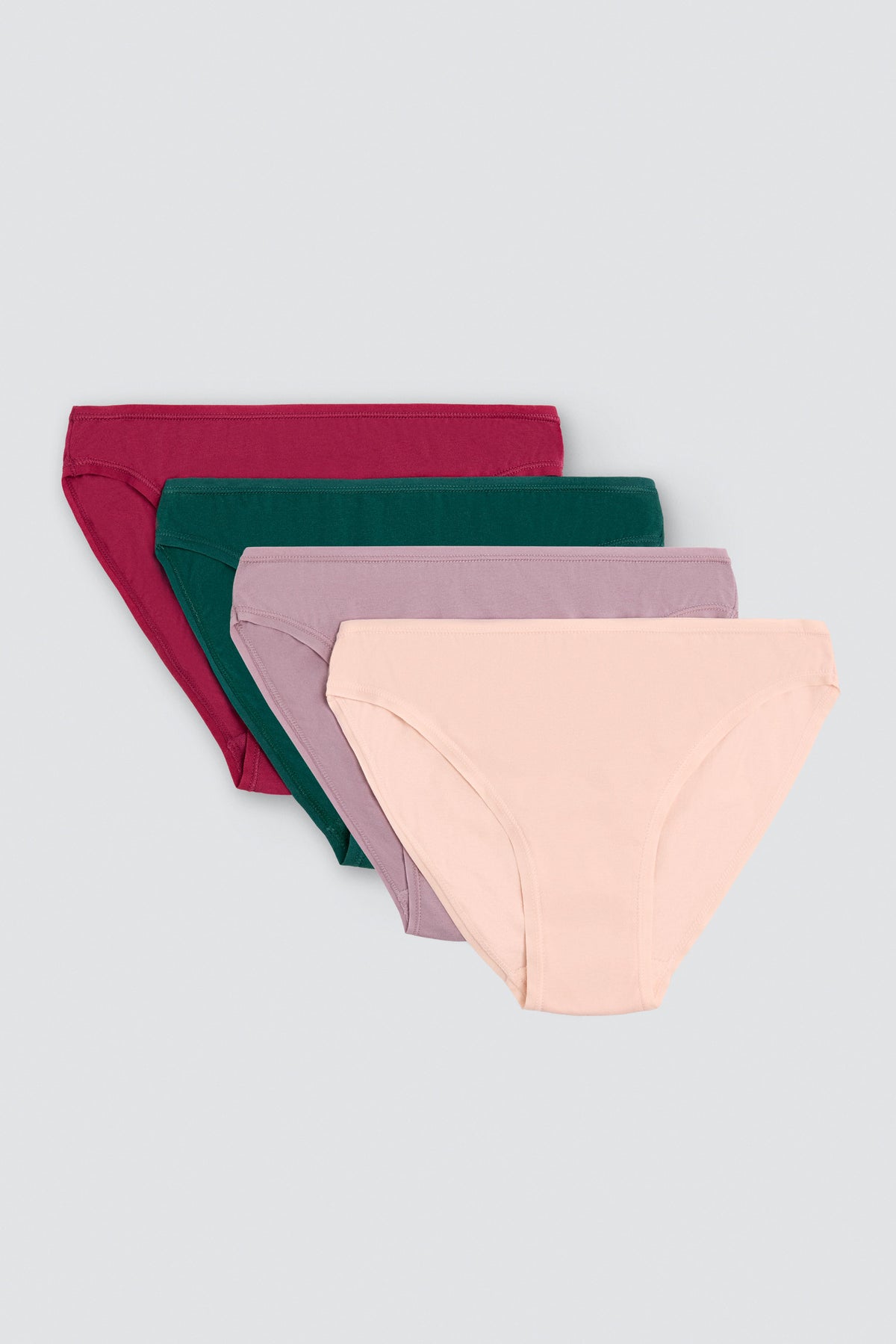 Pack of 4 basic cotton mini briefs in assorted colours
