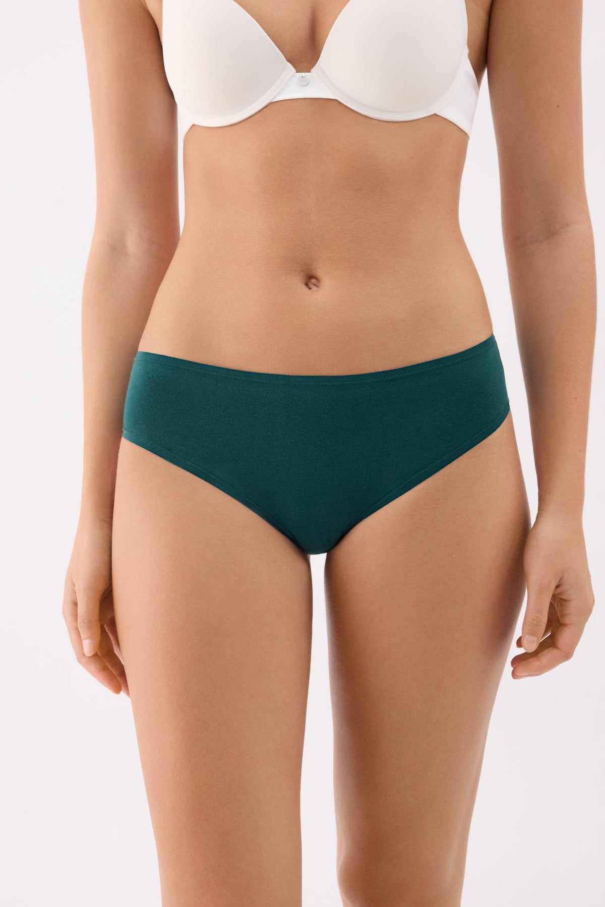 Pack of 4 basic cotton midi briefs in assorted colours