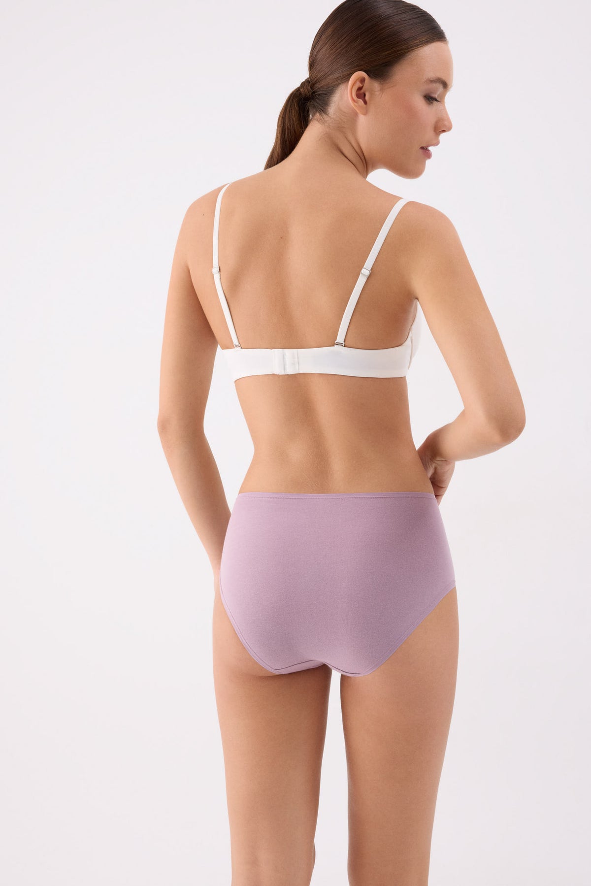 Pack of 4 high-waist cotton briefs in assorted colours