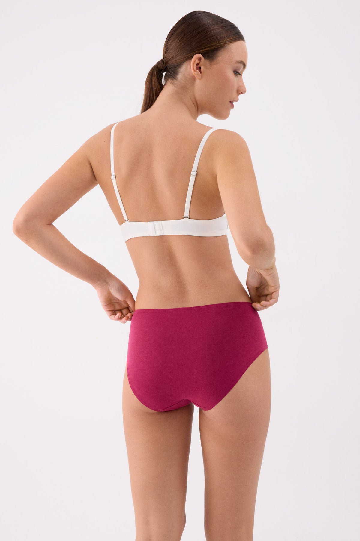 Pack of 4 high-waist cotton briefs in assorted colours