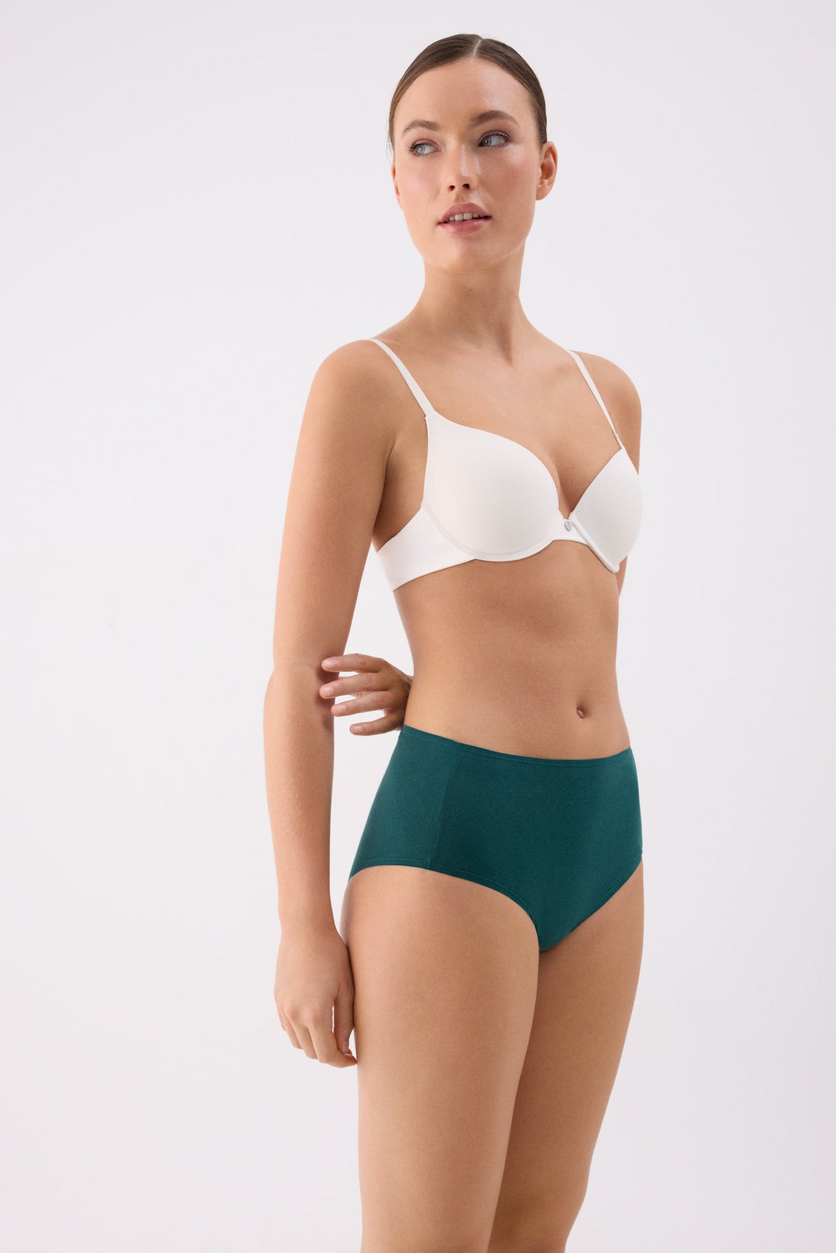 Pack of 4 high-waist cotton briefs in assorted colours