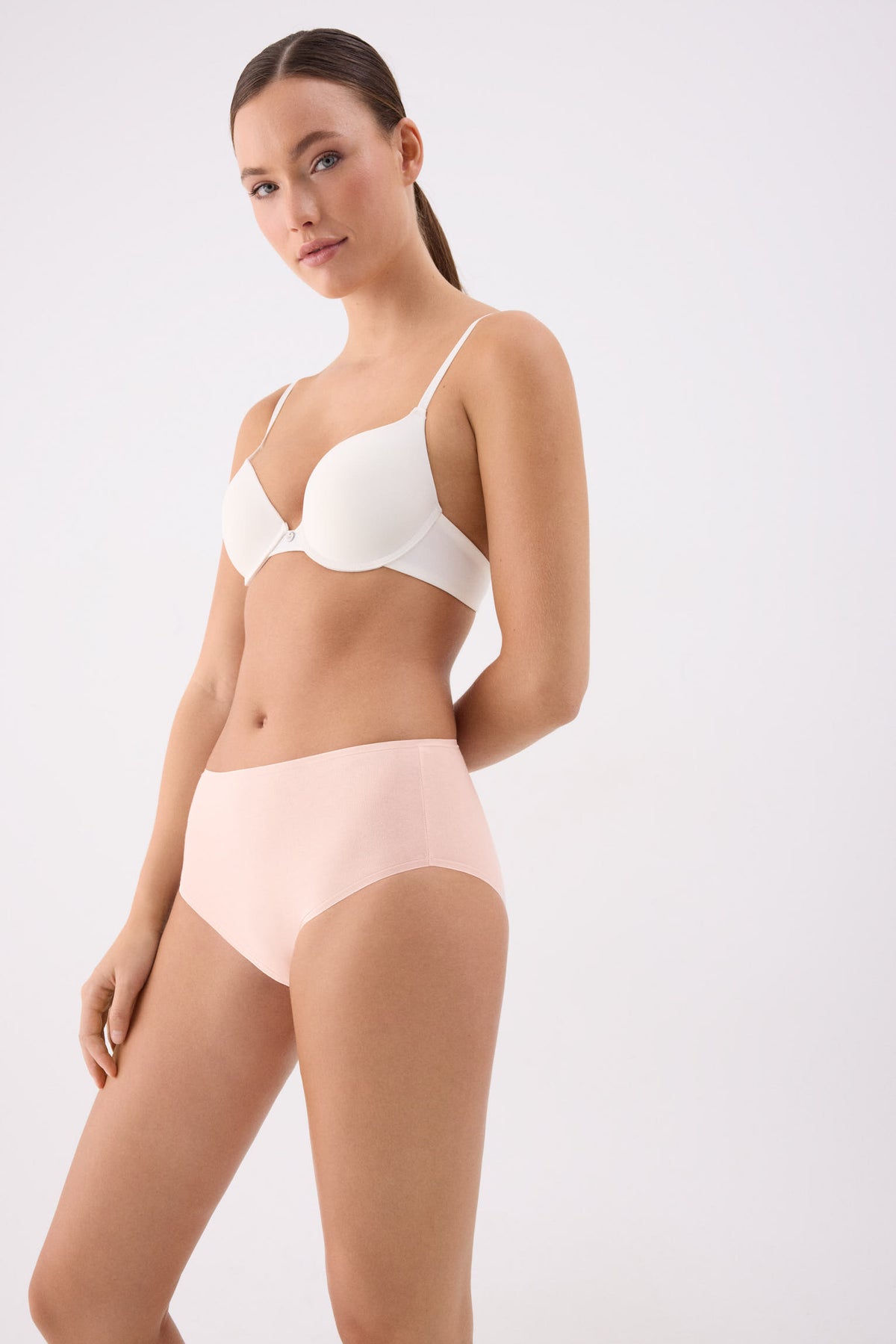 Pack of 4 high-waist cotton briefs in assorted colours