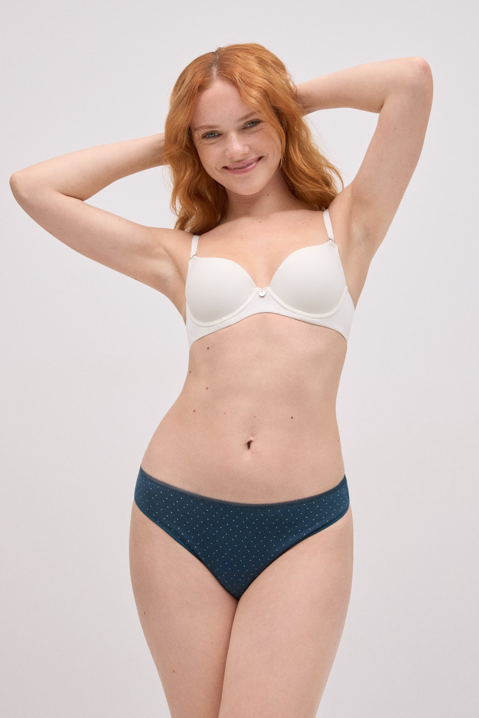 Pack of 6 printed cotton thongs