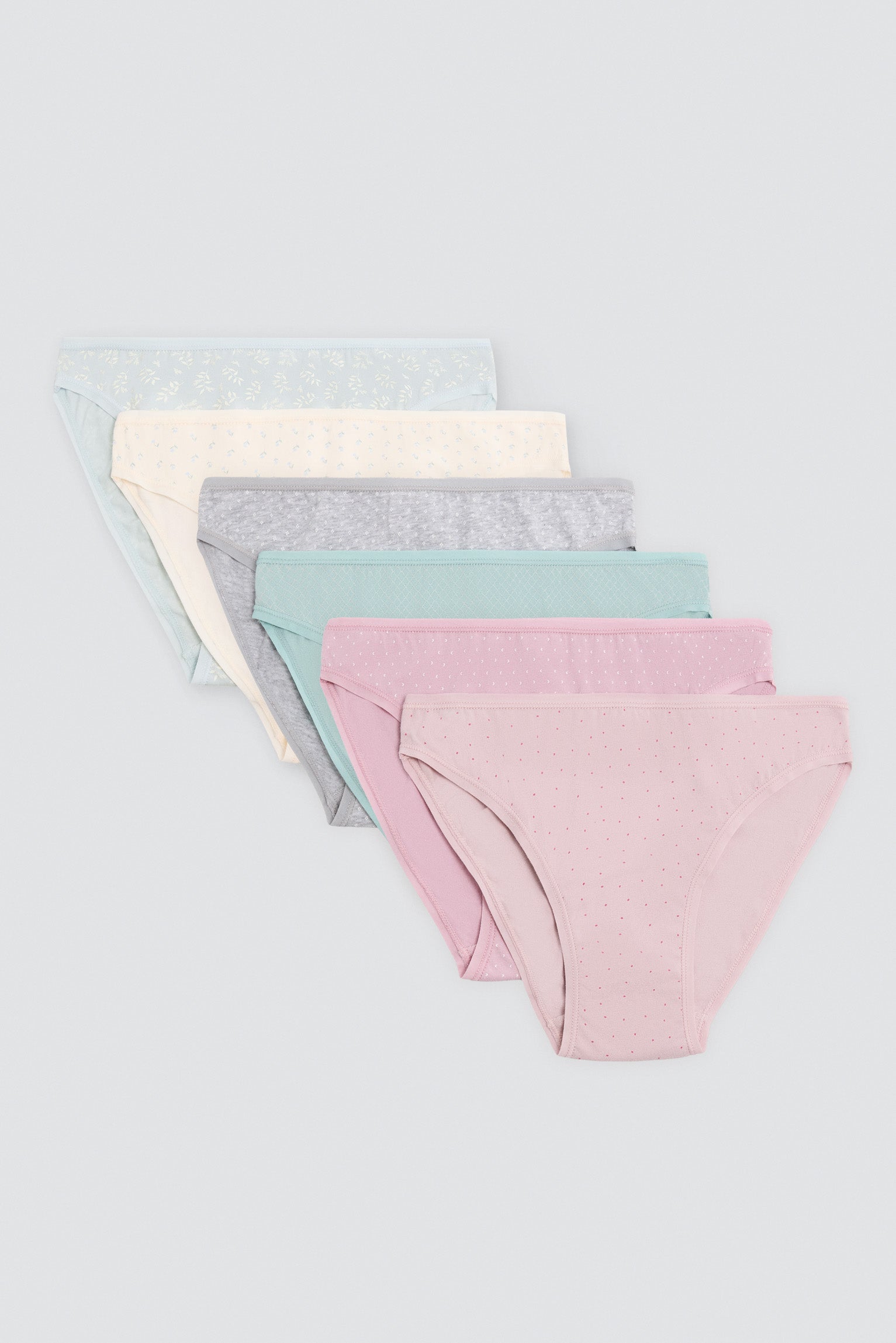 Pack of 6 printed cotton mini briefs