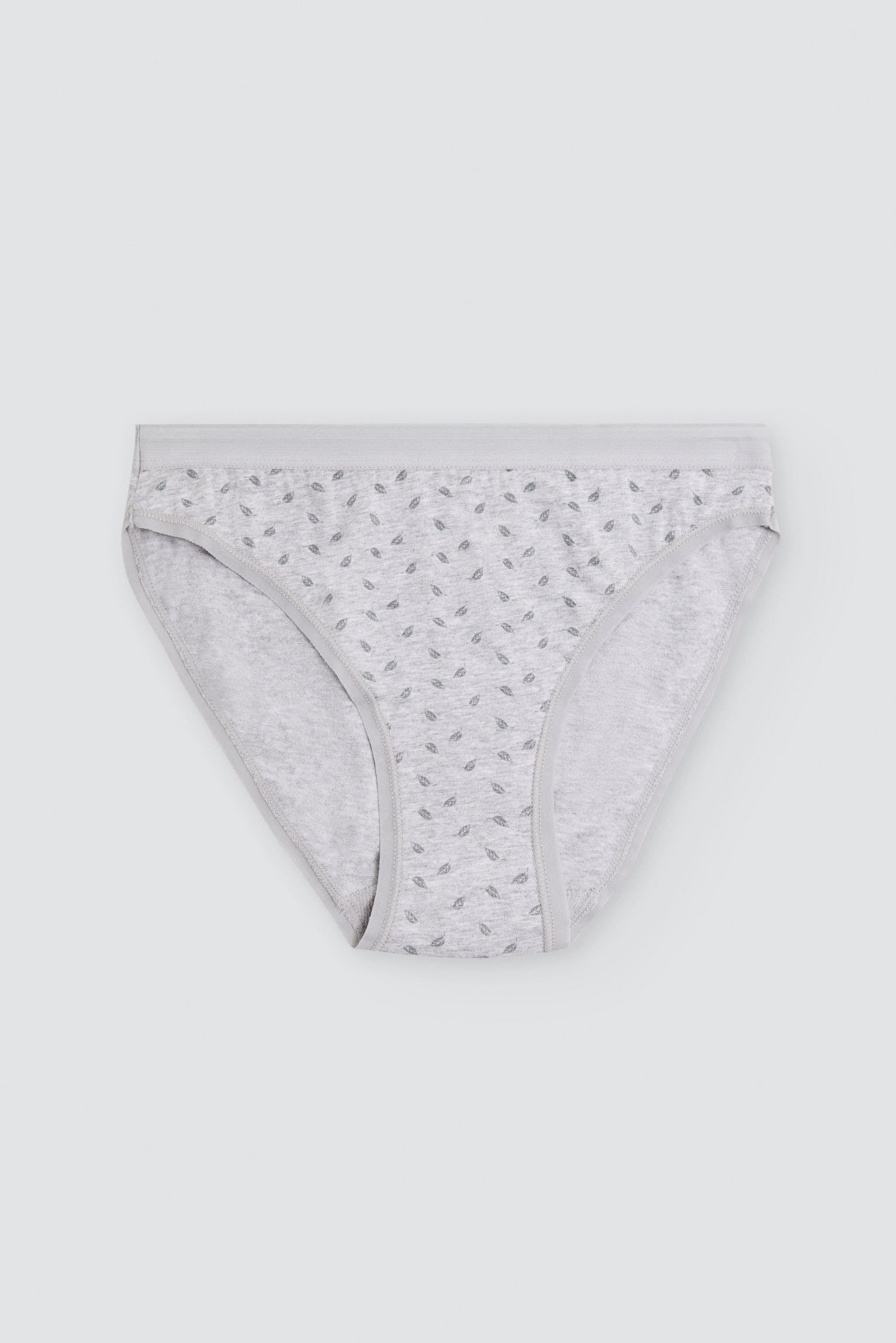 Pack of 2 printed cotton mini briefs, grey