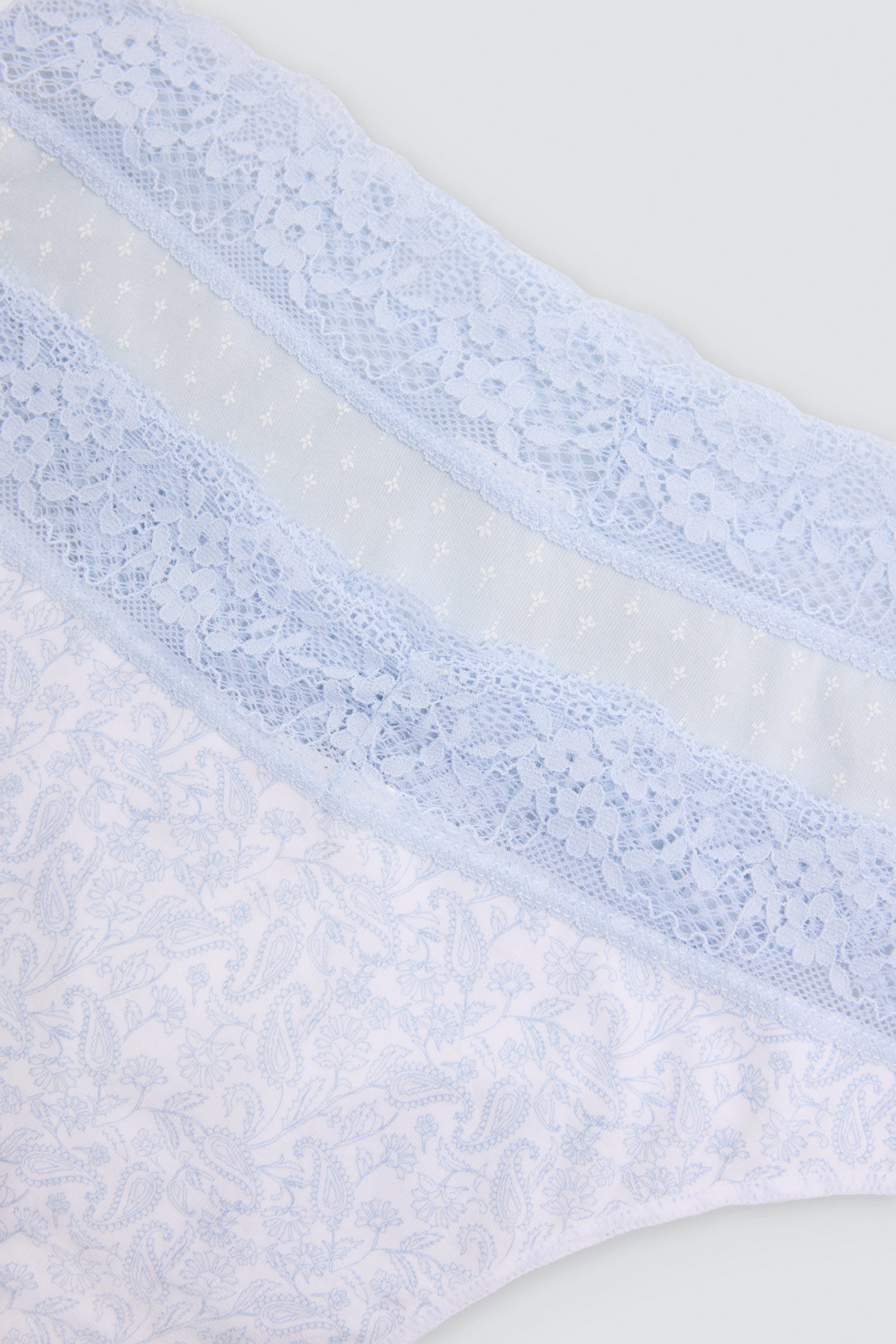 Pack of 2 printed cotton thongs, blue