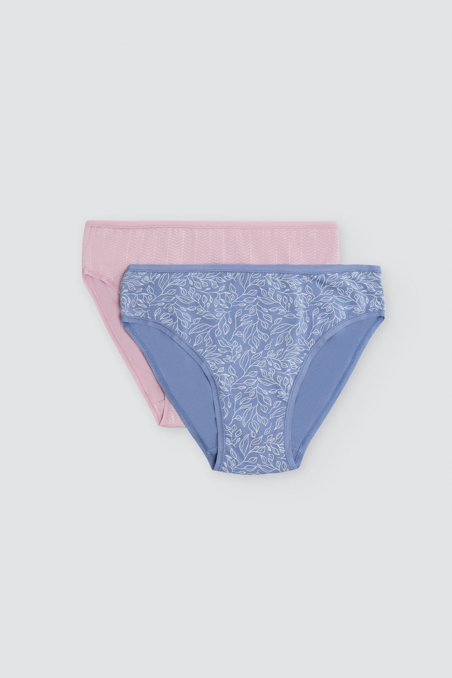 Pack of 2 printed cotton midi briefs, multicolour