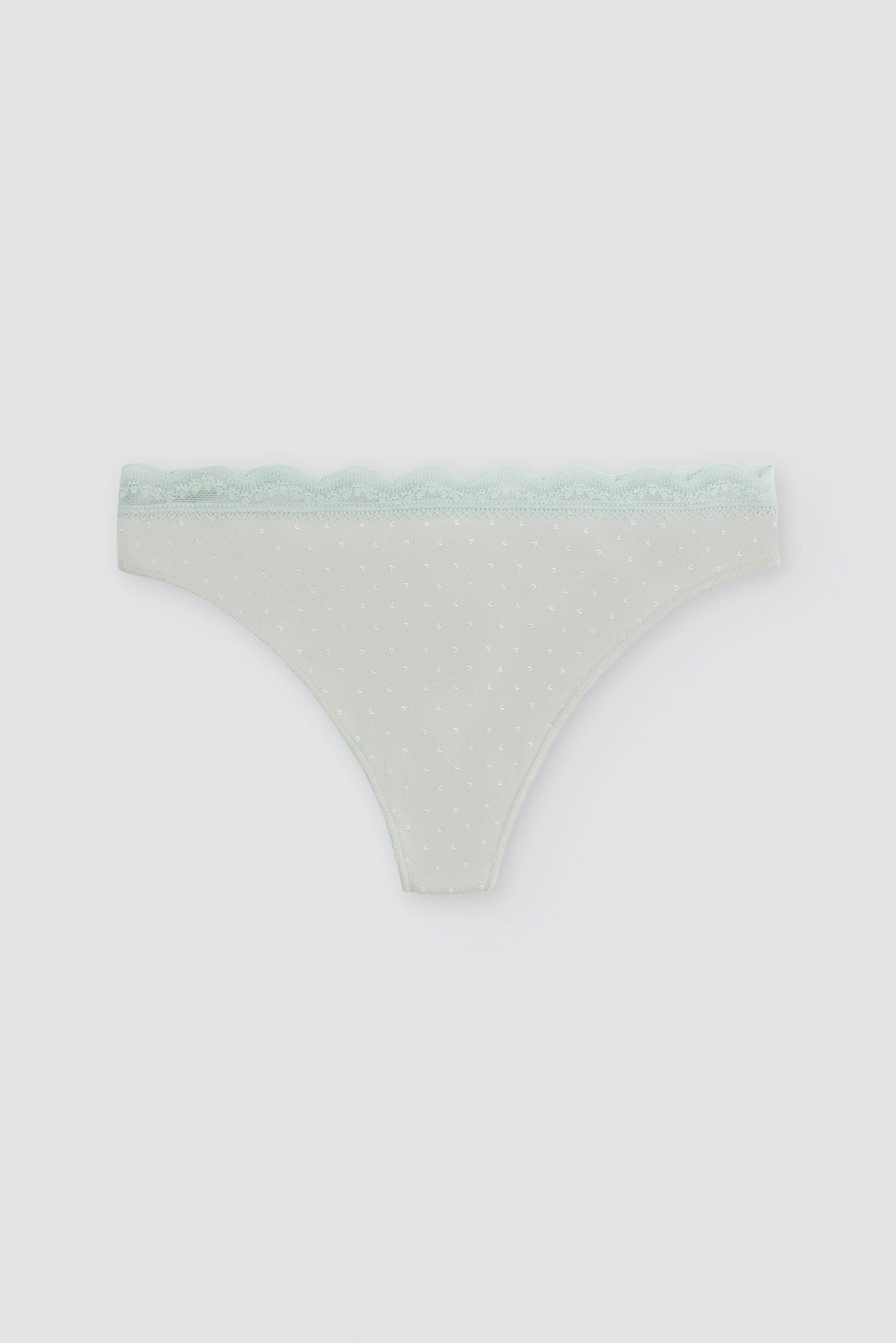 Pack of 2 printed cotton thongs with lace trim, multicolour
