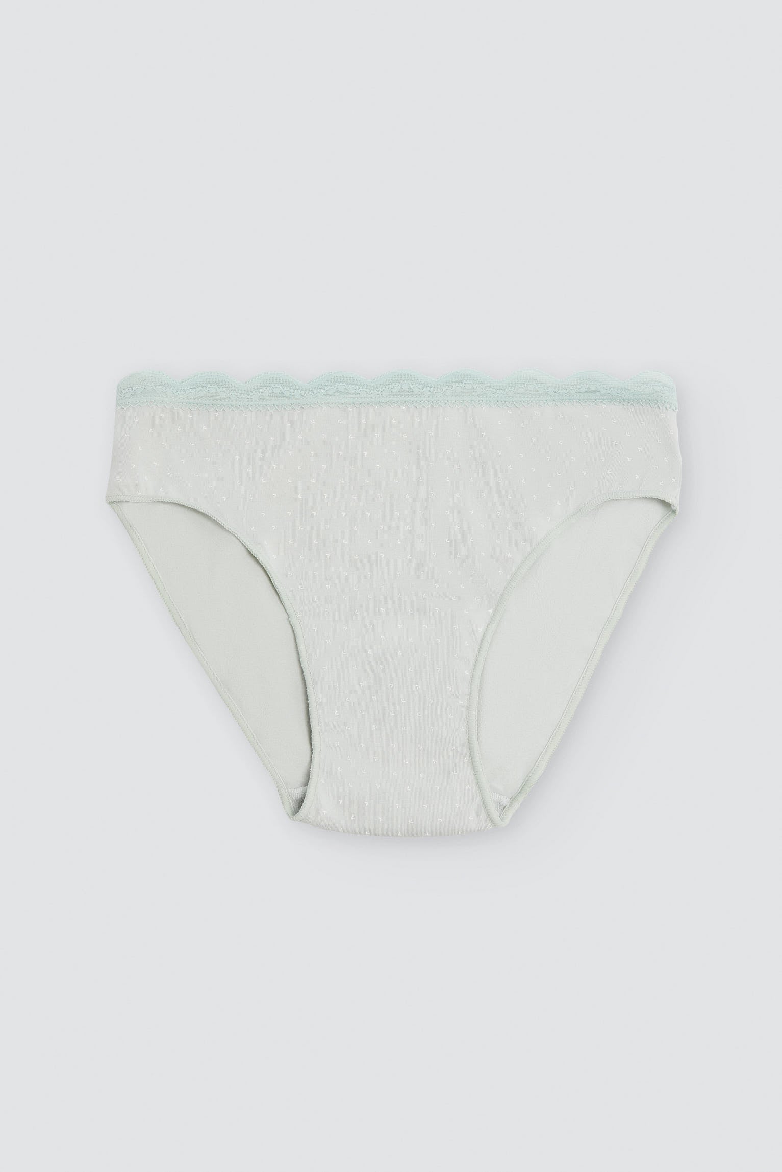 Pack of 2 cotton midi briefs with lace trim, multicolour