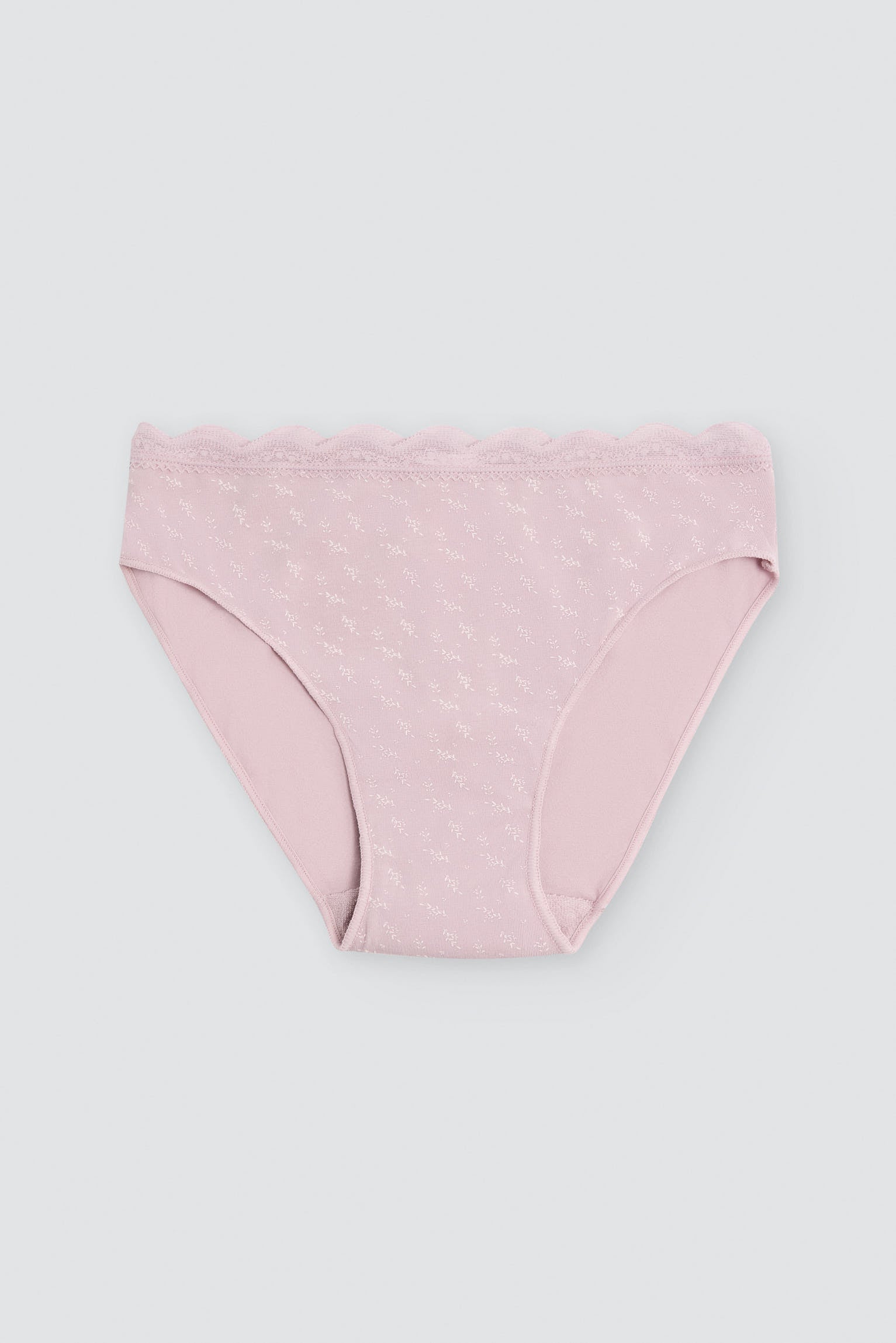 Pack of 2 cotton midi briefs with lace trim, multicolour