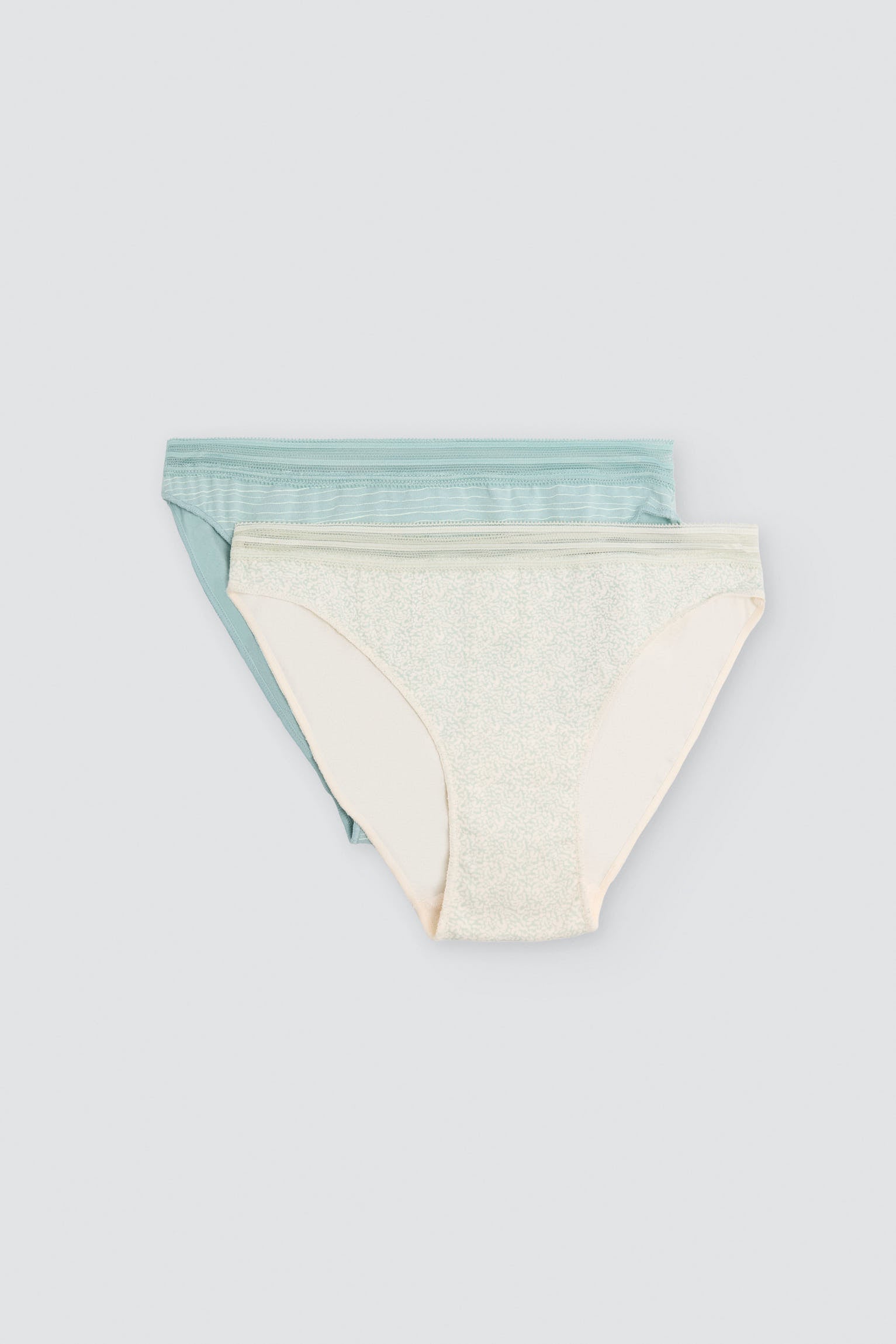 Pack of 2 cotton mini briefs, green