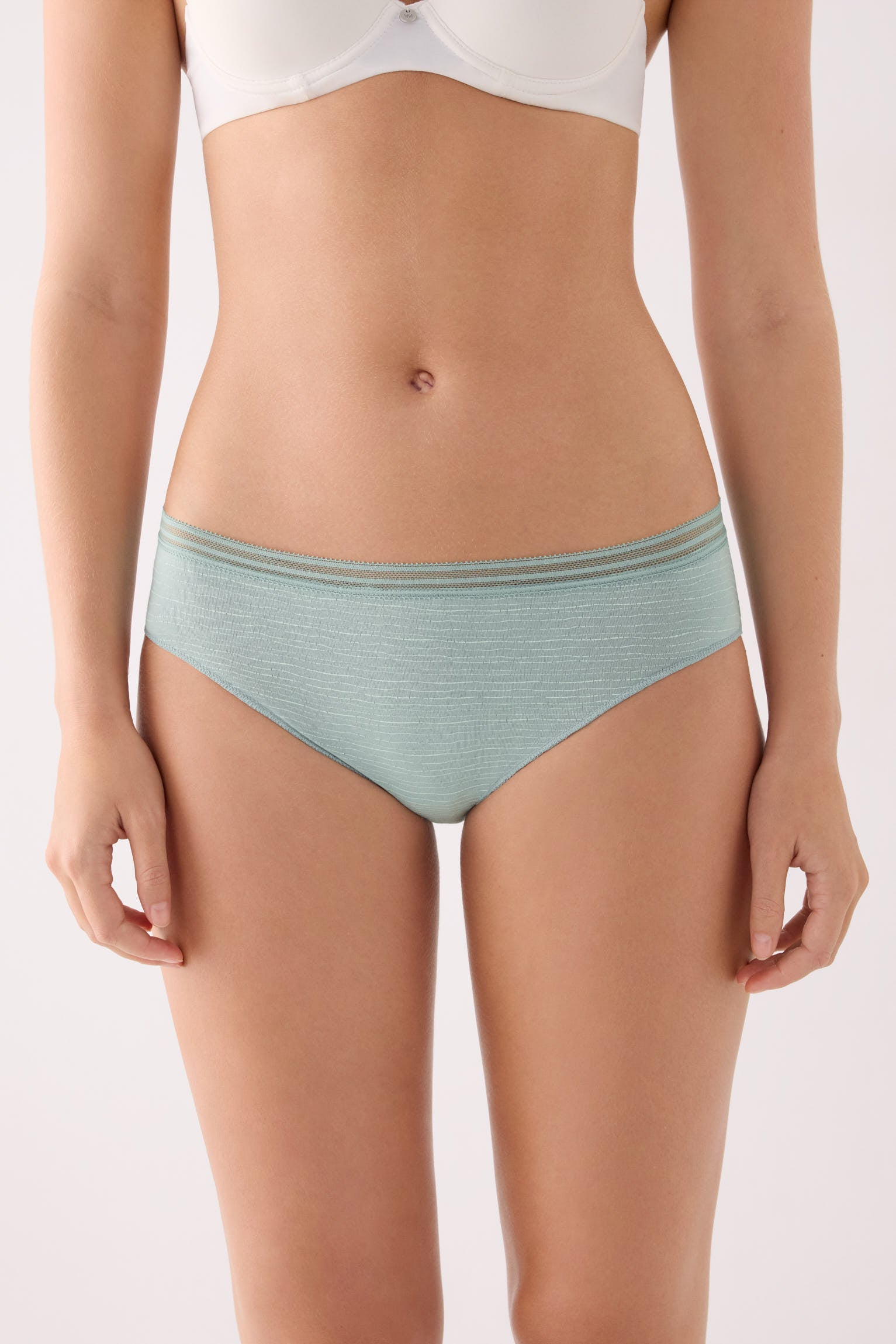Pack of 2 cotton midi briefs, green