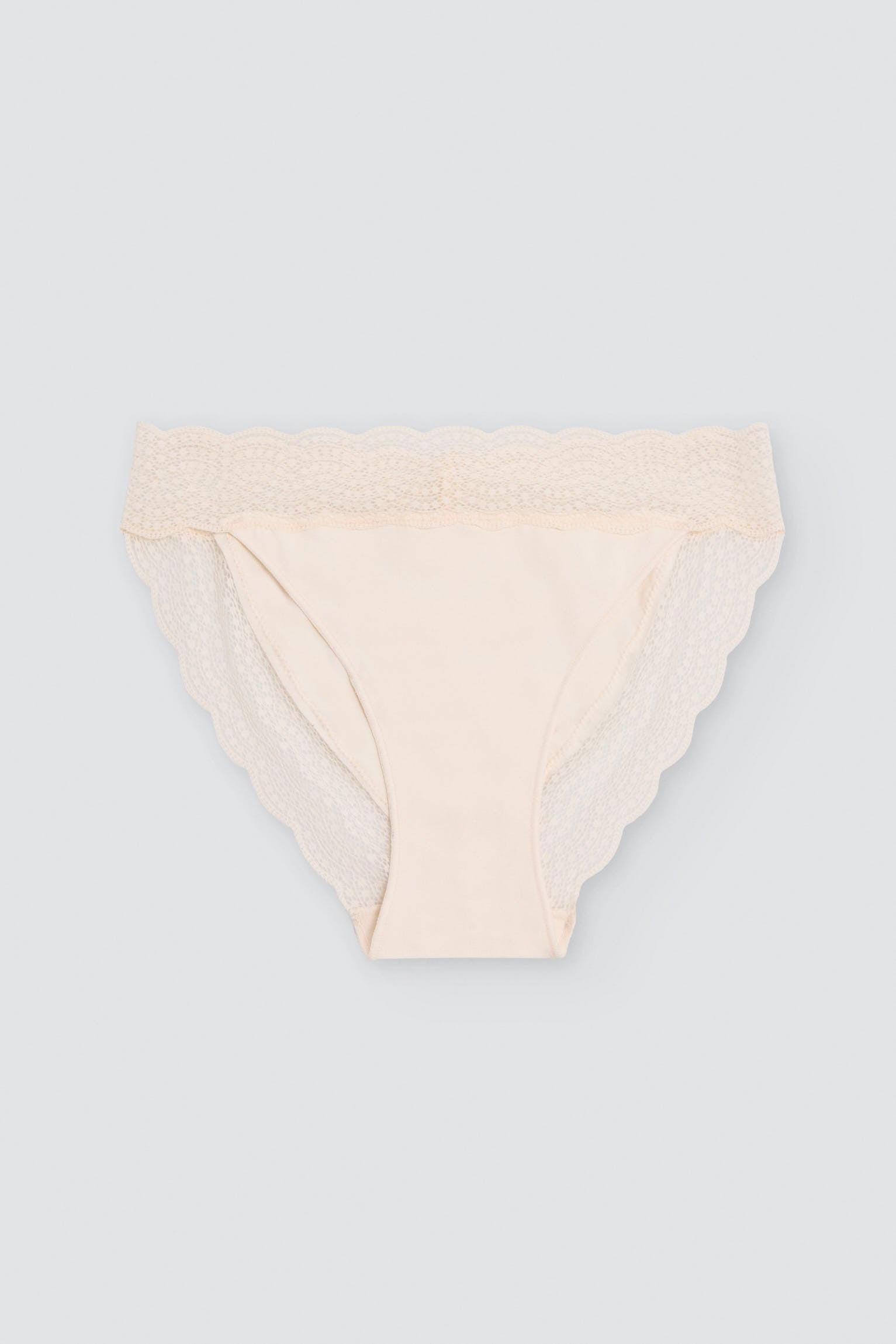 Mini briefs cotton with lace trim ivory