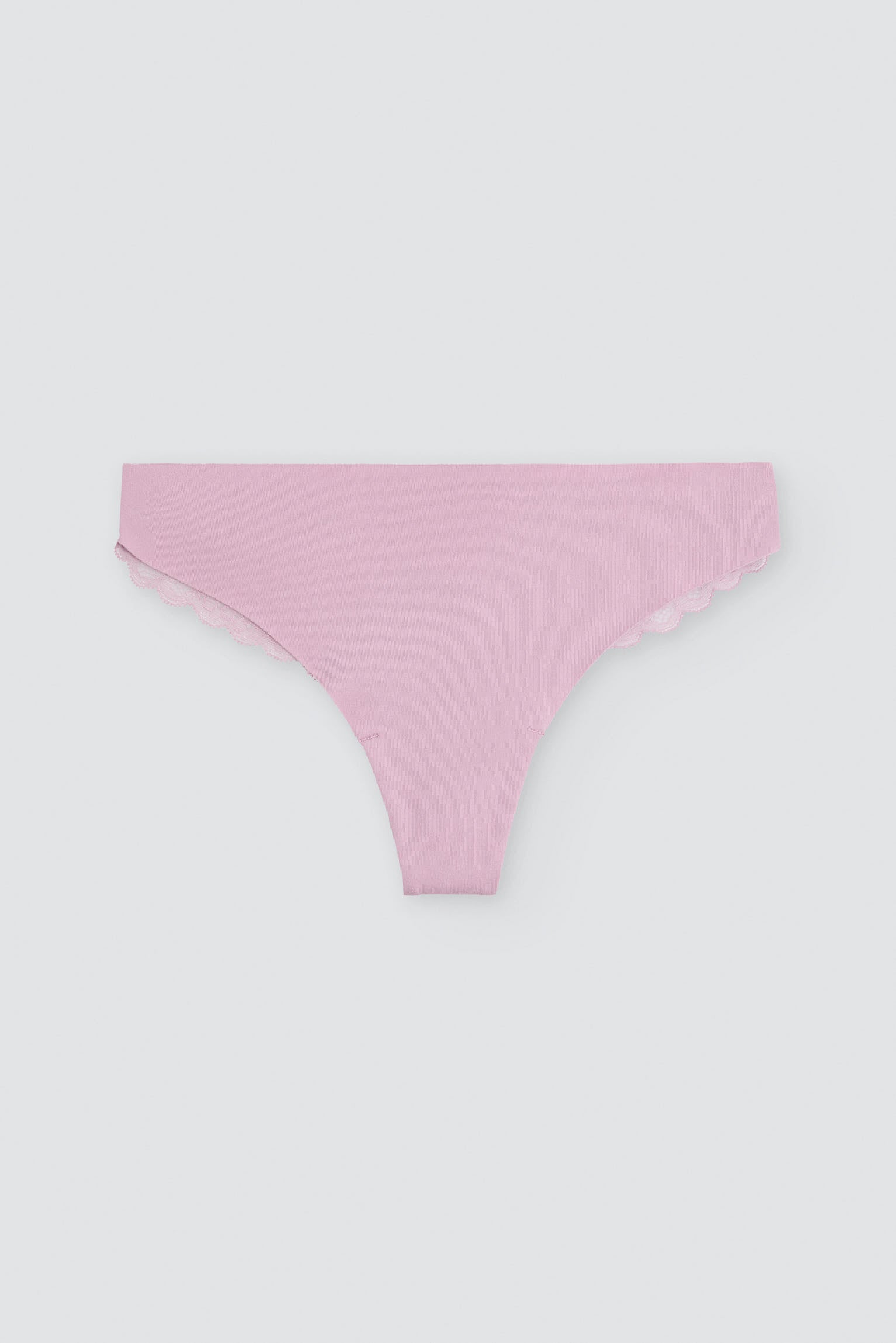PRE-ORDER Thong laser-cut cotton with lace pink