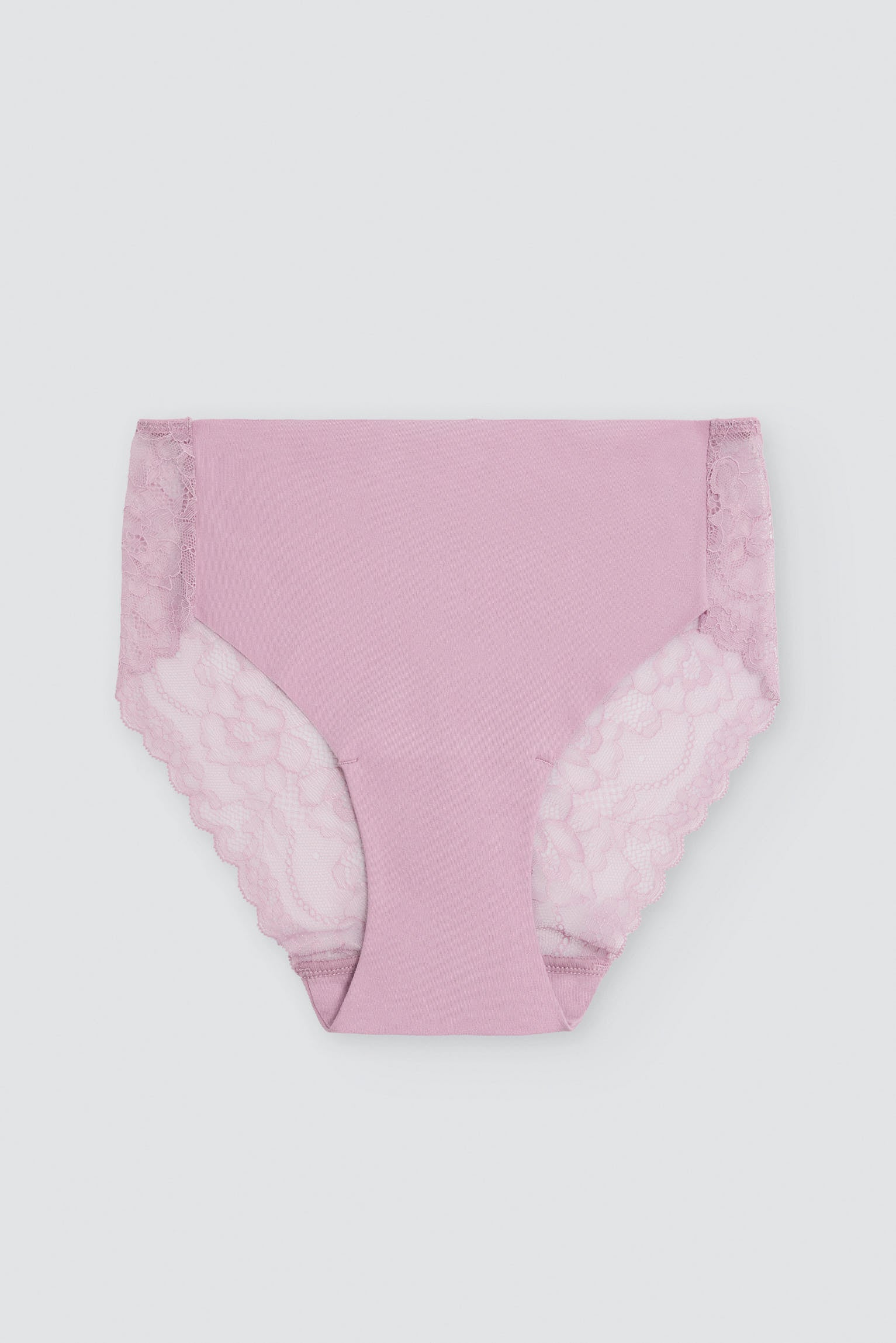 PRE-ORDER Midi briefs laser-cut cotton with lace pink
