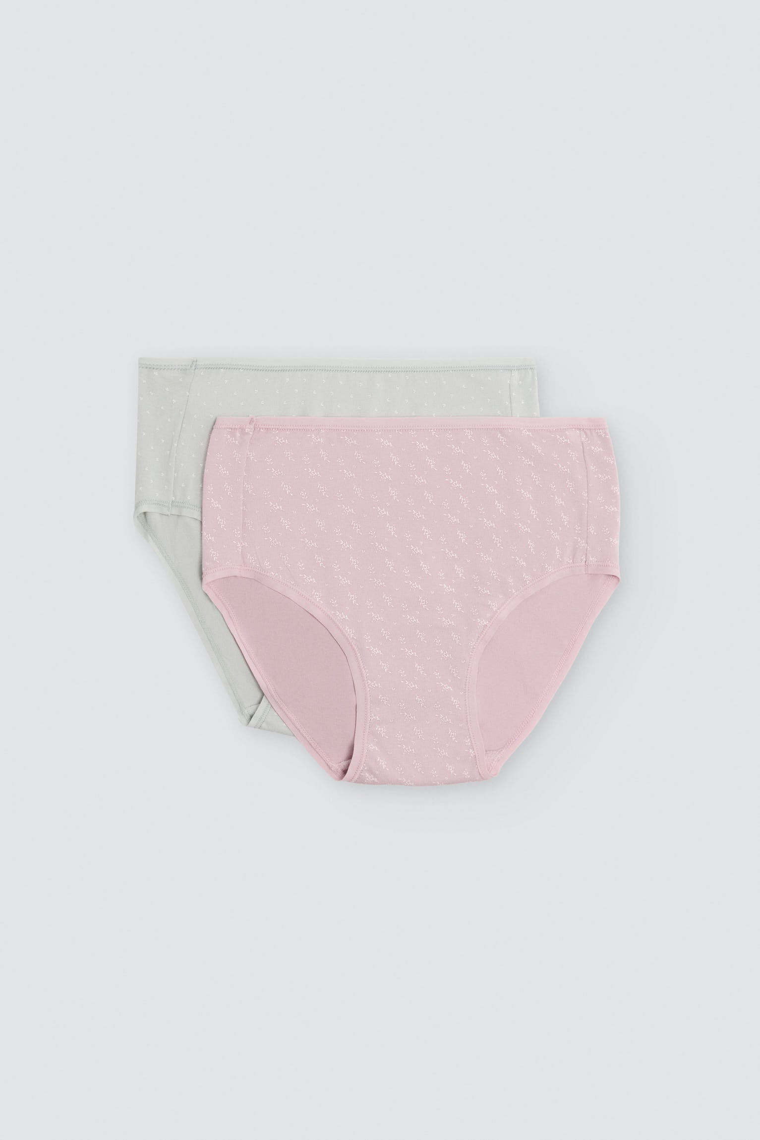 Pack of 2 printed high-waist cotton briefs, multicolour