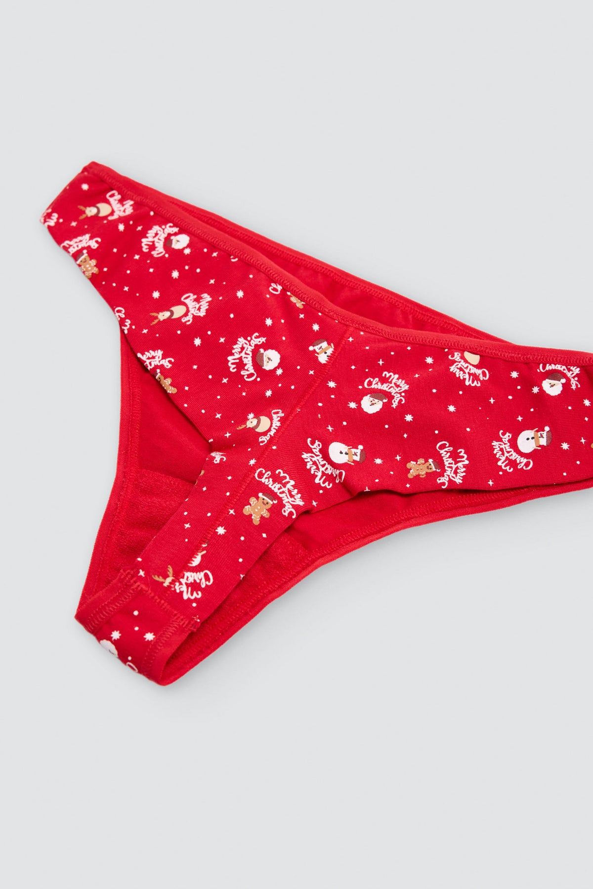 Tanga mujer algodón navidad estampado Papá Noel