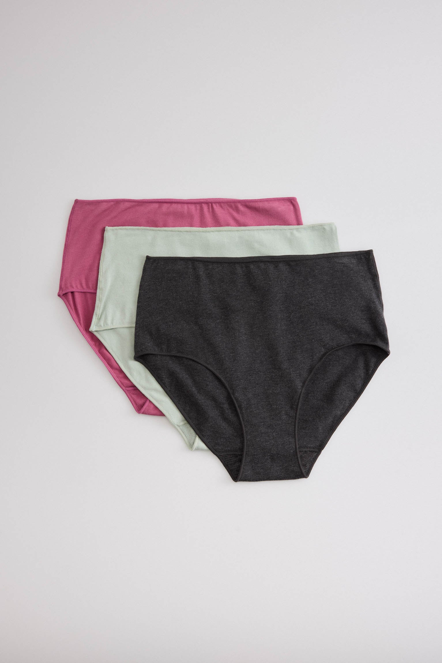 Pack of 3 basic colored high-top panties