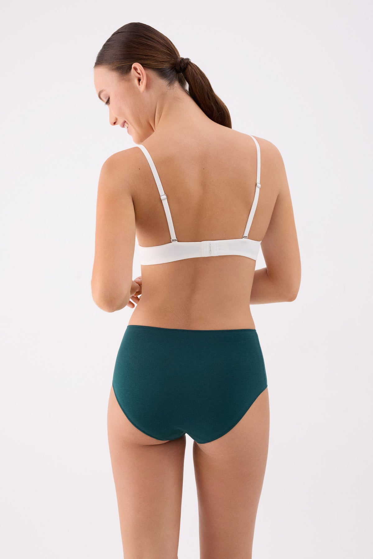 Pack of 3 high-waist cotton briefs in cool colours