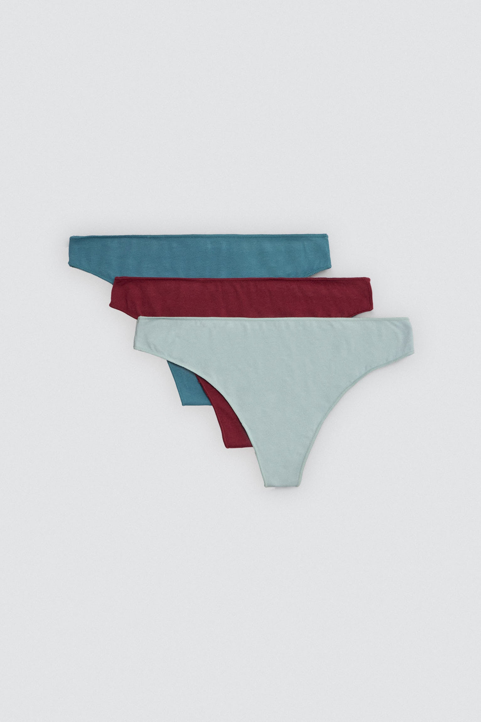 Pack of 3 basic cotton thongs