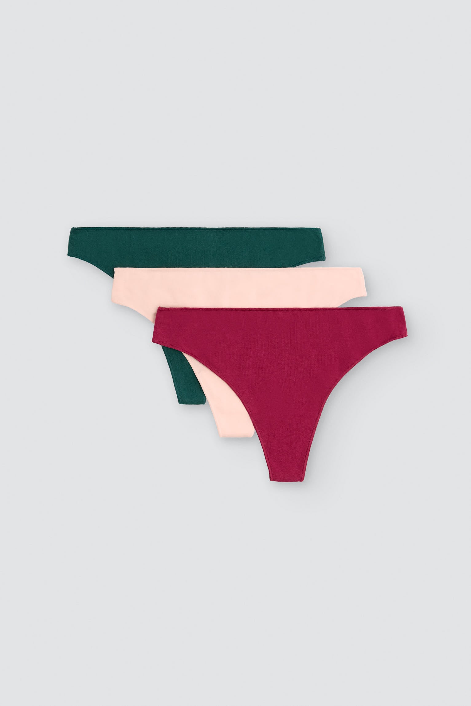 Pack of 3 cotton thongs in cool colours