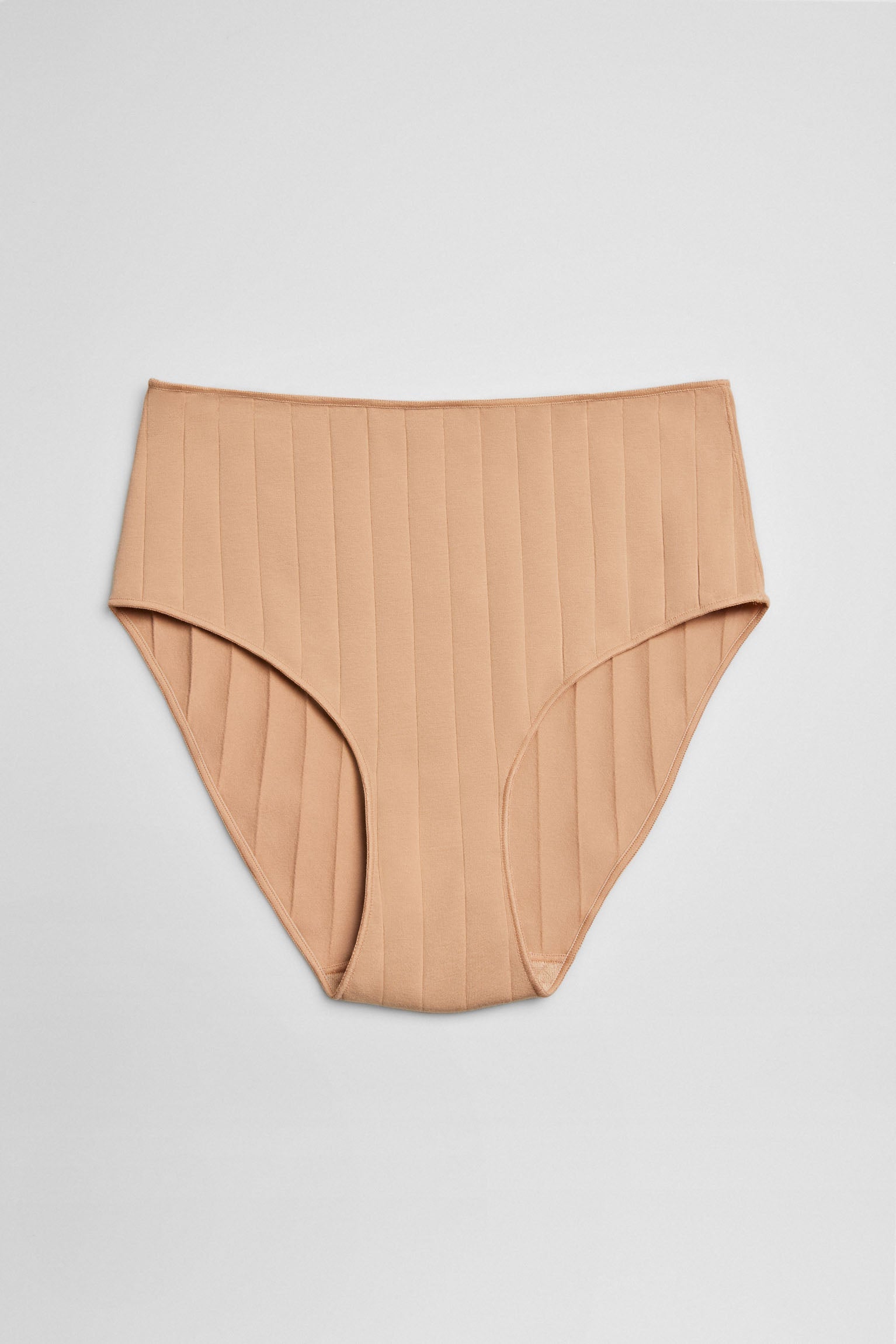 Nude ribbed high panties