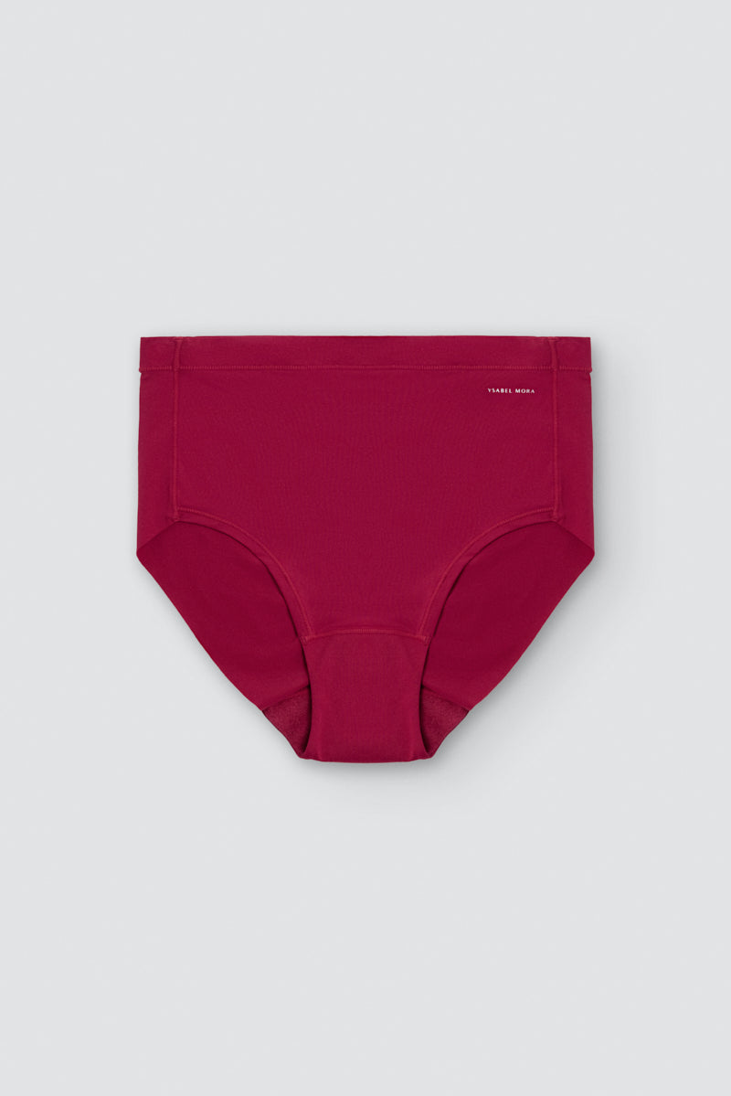 High-waist briefs Adapt with invisible finishes burgundy