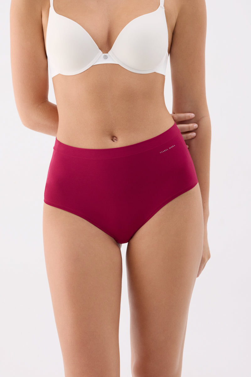 High-waist briefs Adapt with invisible finishes burgundy