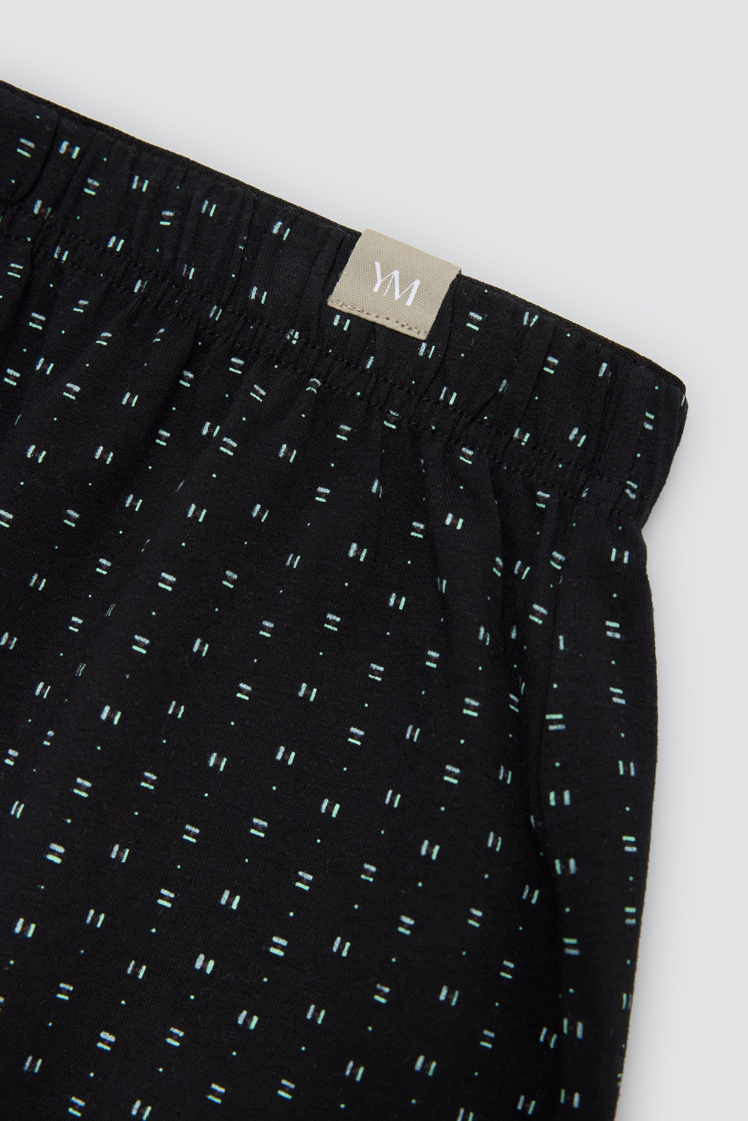 Boxer briefs with a striped print and opening detail, minimalist