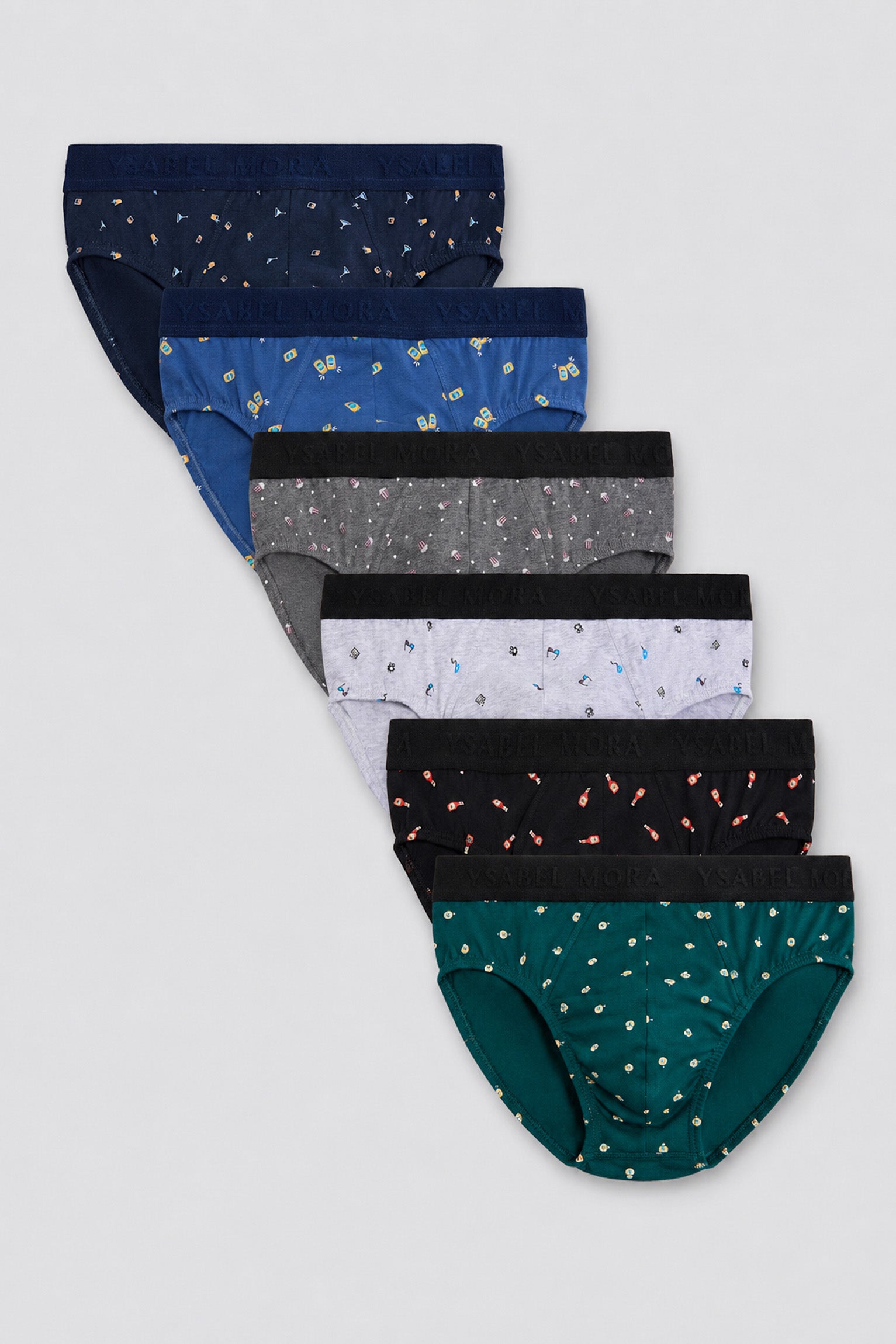 Pack of 6 cotton briefs with assorted prints