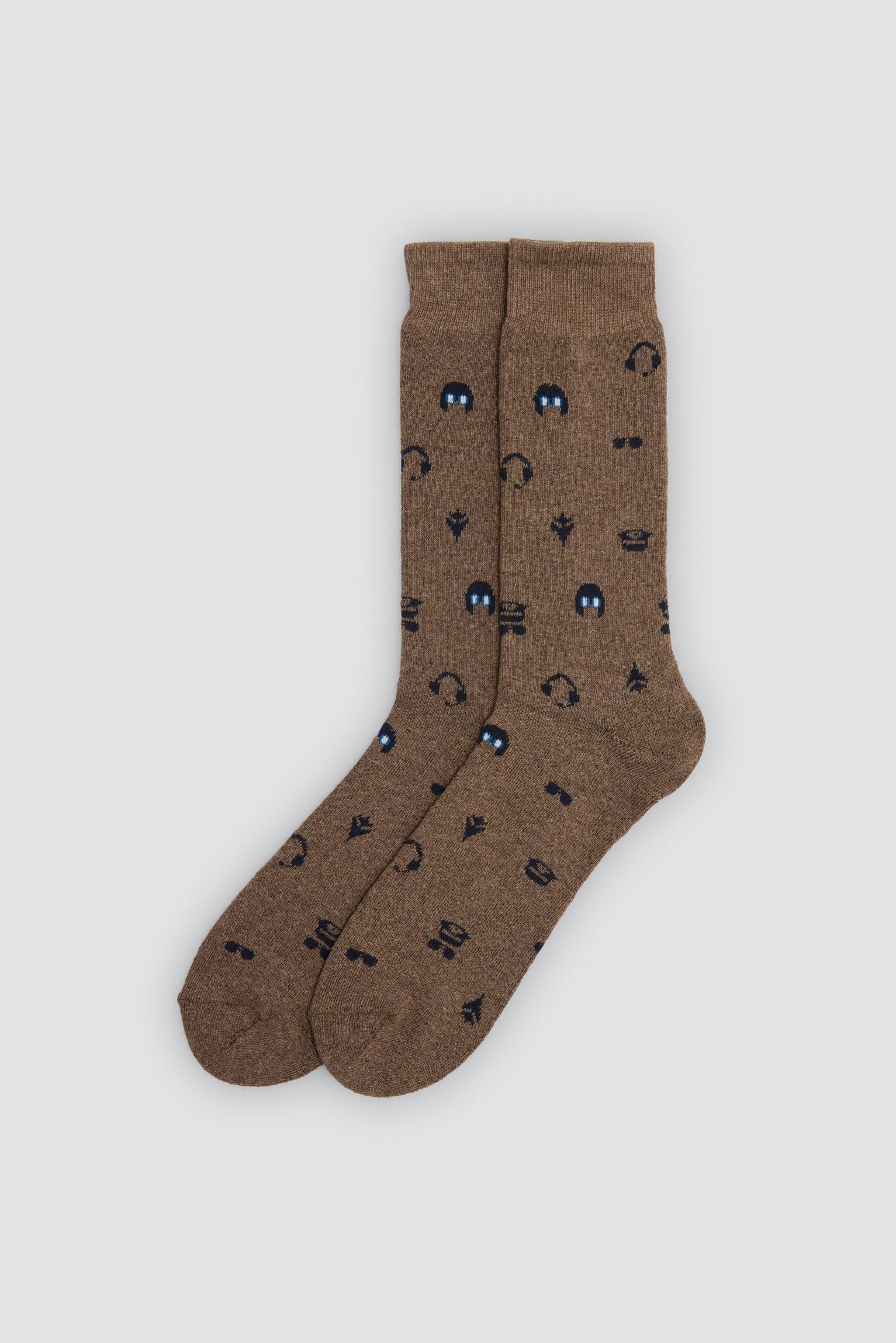 Pack of 3 thermal socks with assorted bear, headphone and stripe prints