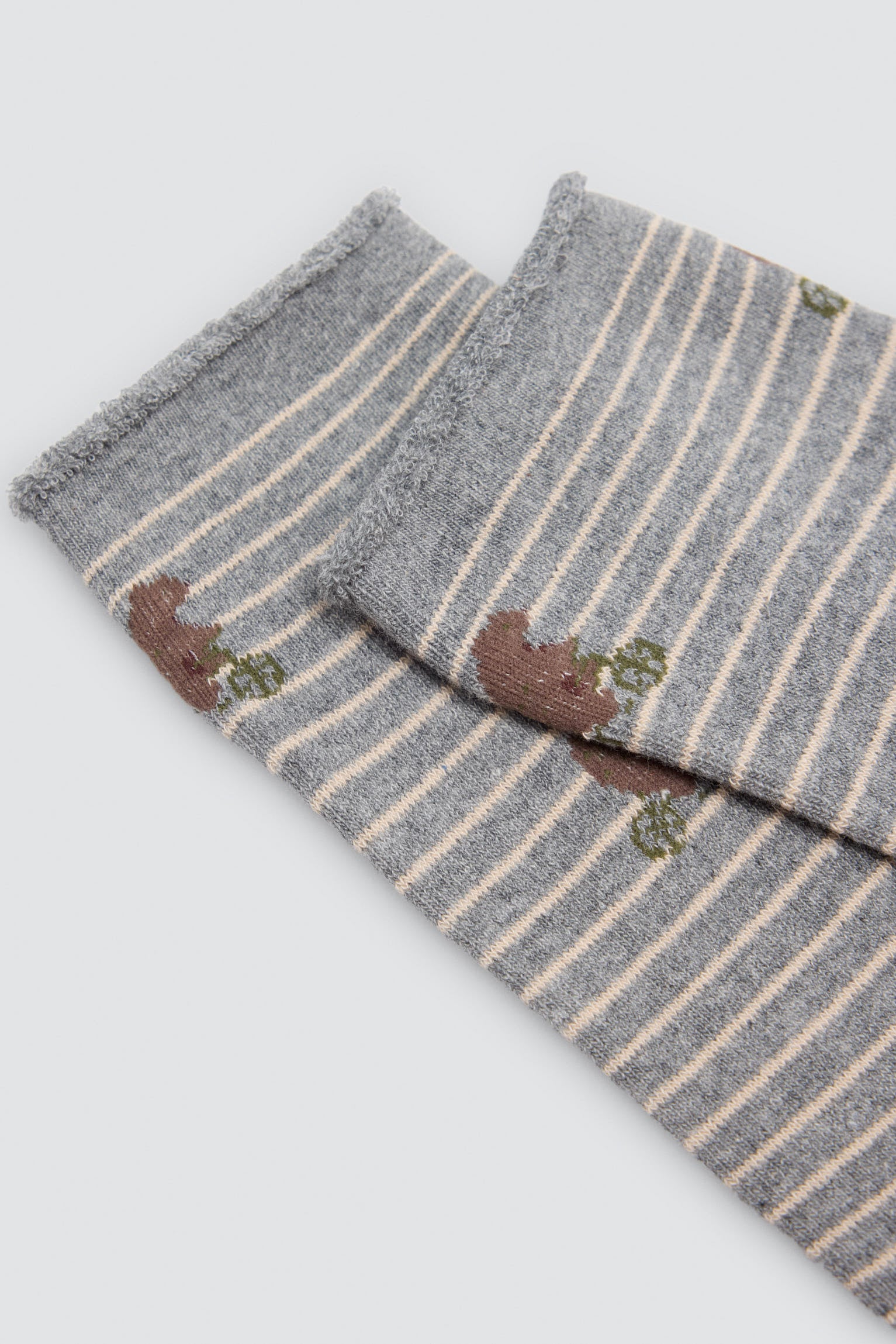 Pack of 3 cuffless thermal socks with stripe and polka-dot prints