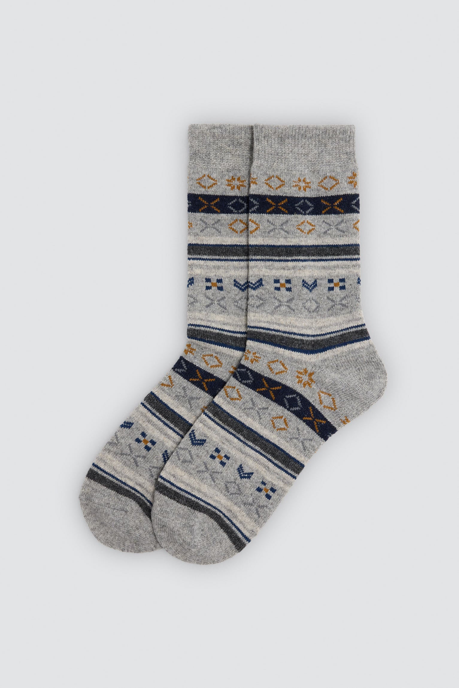 Pack of 4 men's wool socks with assorted prints