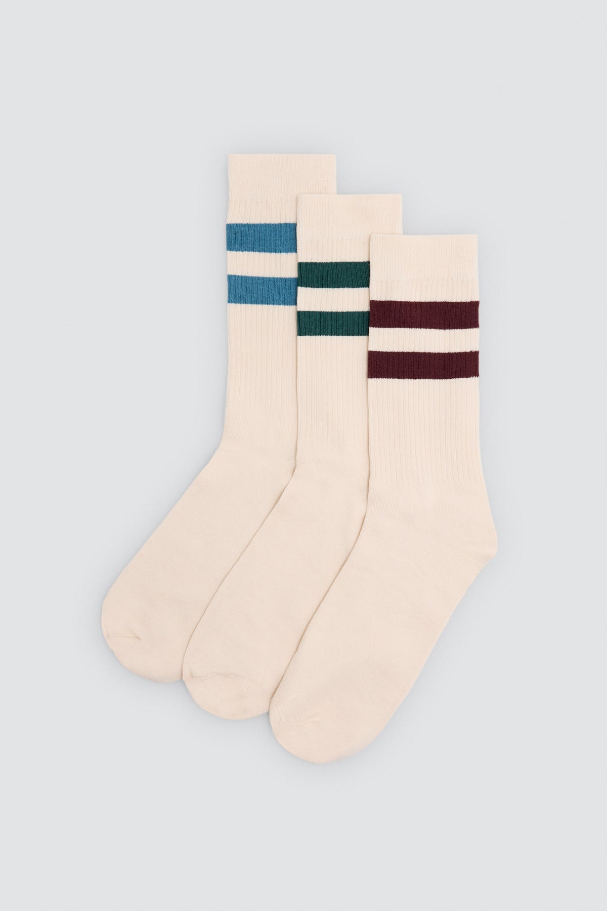 Pack of 3 sporty socks with contrast stripes