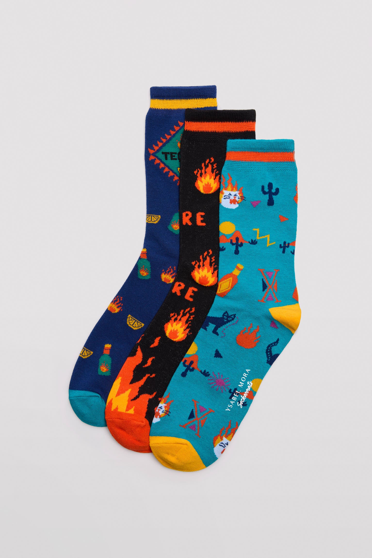 22175KIT-1-pack-calcetines-estampados-hombre-ysabel-mora - Multicolor