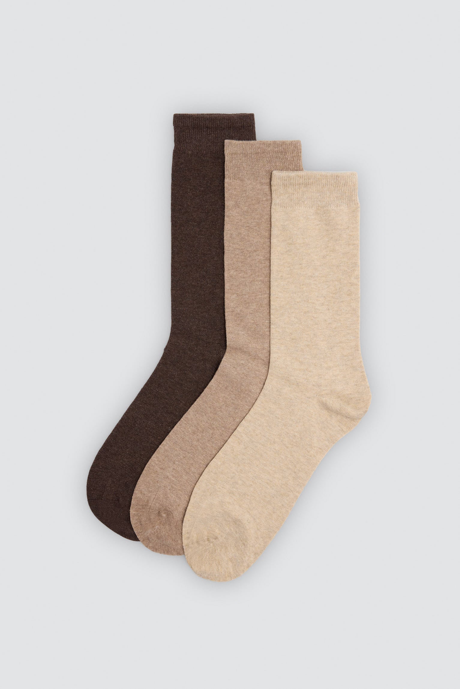 Pack 3 calcetines hombre algodón con puño antipresión colores neutros