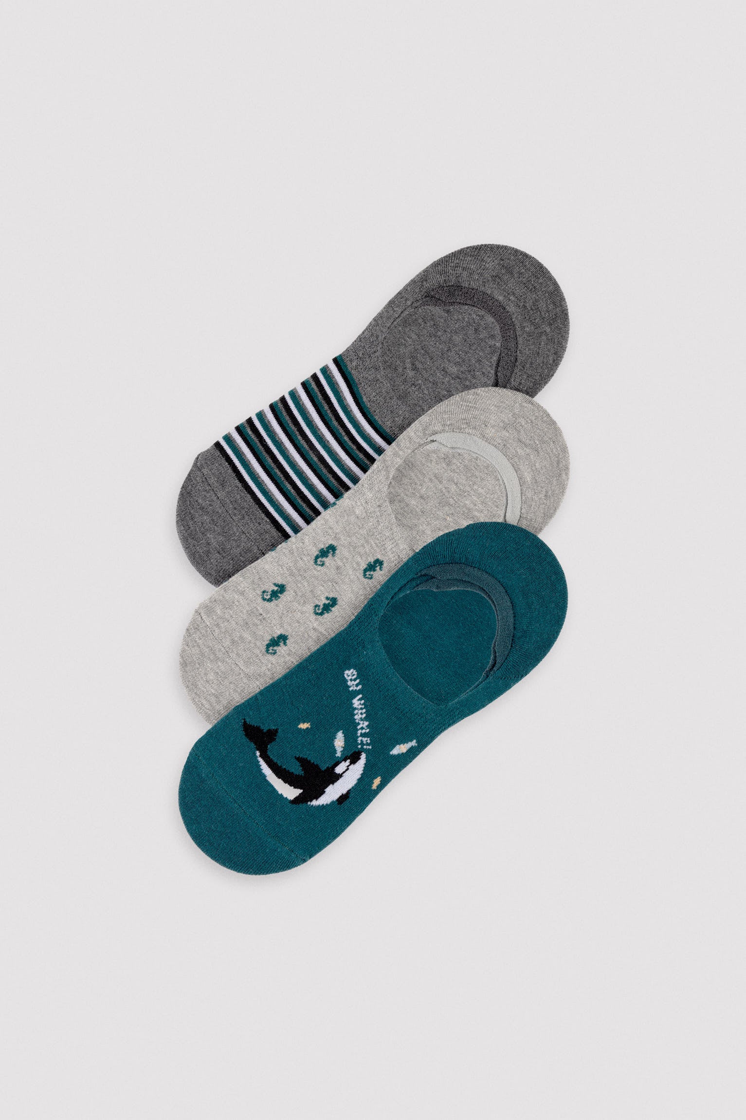 Pack of 3 men's pinkies with marine animal print