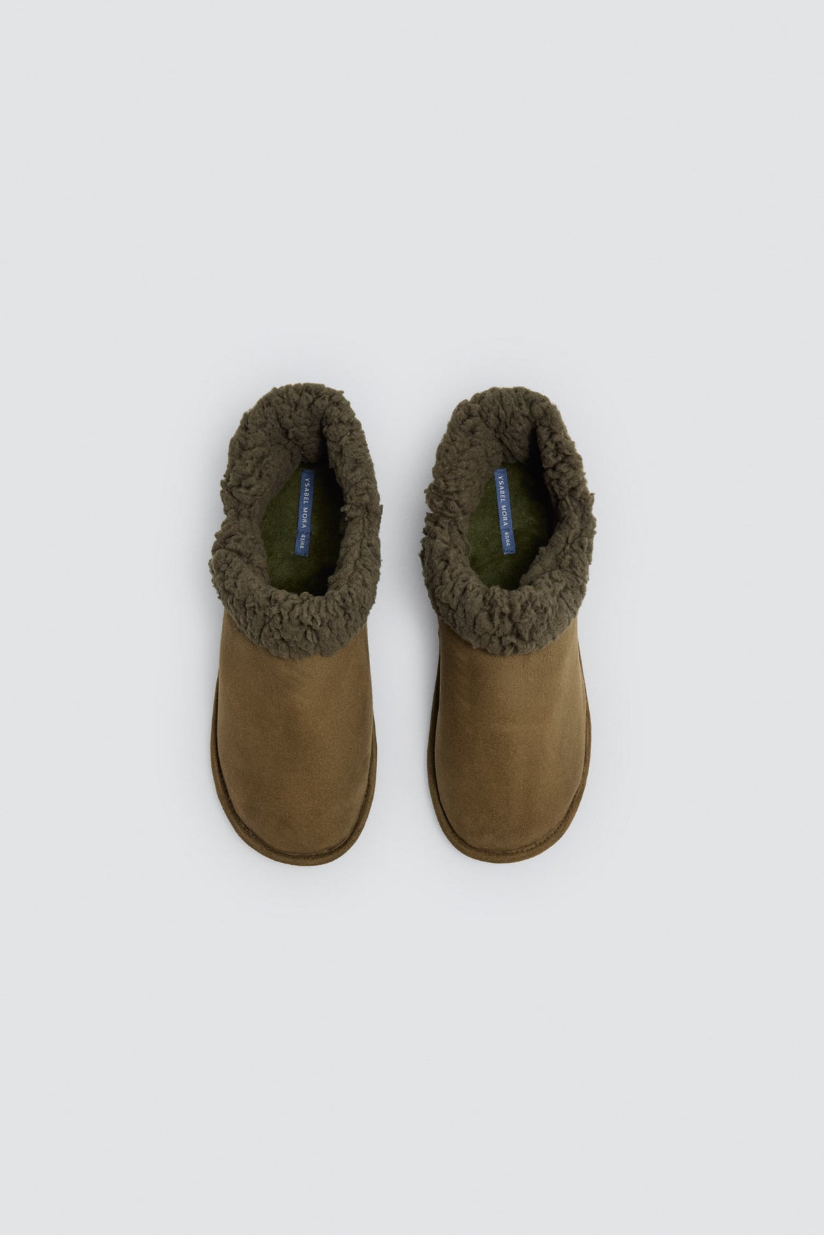 Men's green shearling house boots